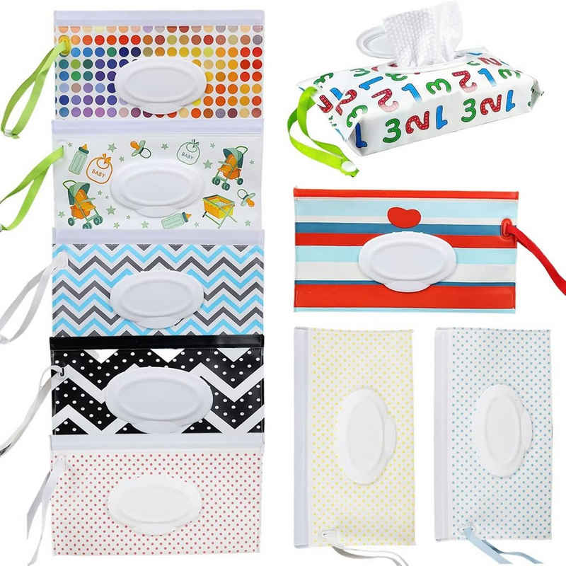 Avisto Feuchttücherbox Feuchttücher Taschen 9er Set (Feuchttücher-Spender, Leichte und umweltfreundliche Tissue-Behälter, 9 St., Wiederverwendbare Baby-Feuchttücher-Box), Tragbar, geeignet für zu Hause/auf Reisen/im Freien