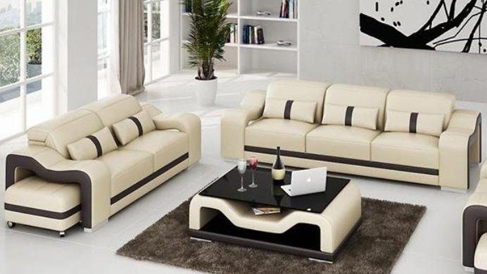 JVmoebel Sofa Design Leder Sofas Sofagarnitur Modern Europe Polster 3+2 in Sitzer, Made Couch