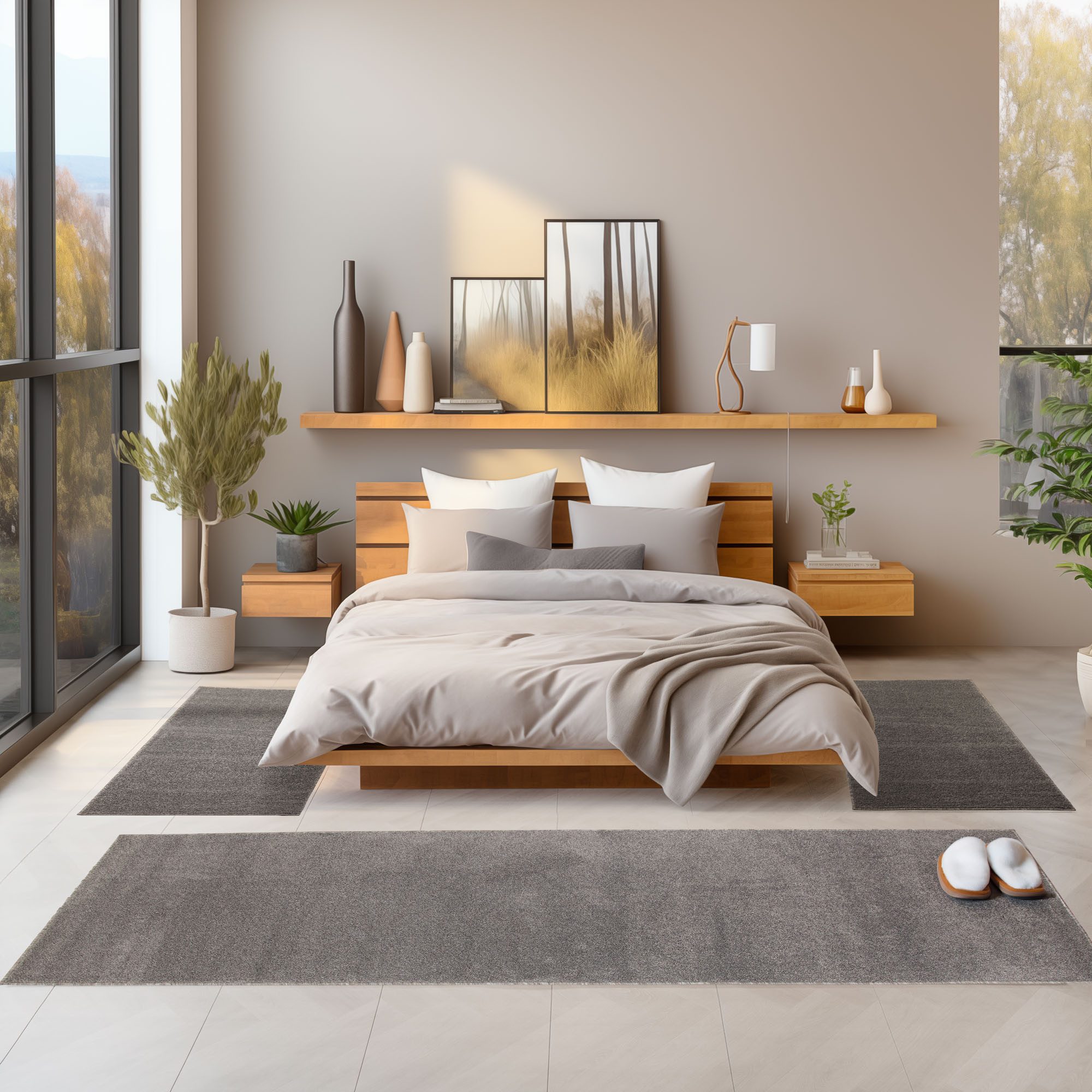 SIMPEX24 Kurzflor-Bettumrandung Unicolor - Einfarbig, Höhe 11 mm, (Bett-Set günstig online kaufen