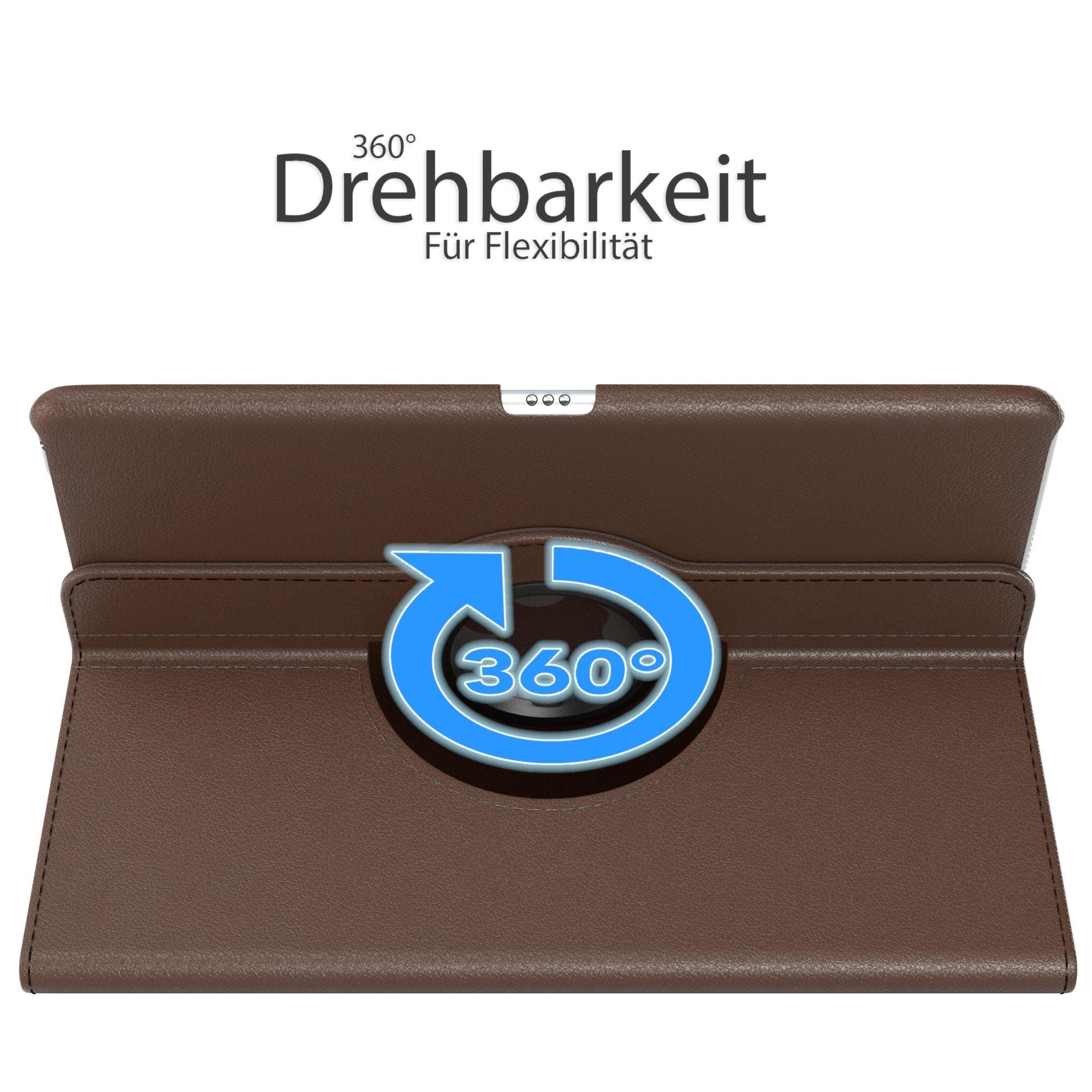 EAZY CASE Tablet-Hülle Rotation Case für Apple iPad 7./8./9. Gen. 10,2 Zoll, Schutztasche Tablet Case 360 Rotation Bookcover zum Aufstellen Braun