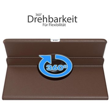 EAZY CASE Tablet-Hülle Rotation Case für Apple iPad 7./8./9. Gen. 10,2 Zoll, Schutztasche Tablet Case 360 Rotation Bookcover zum Aufstellen Braun