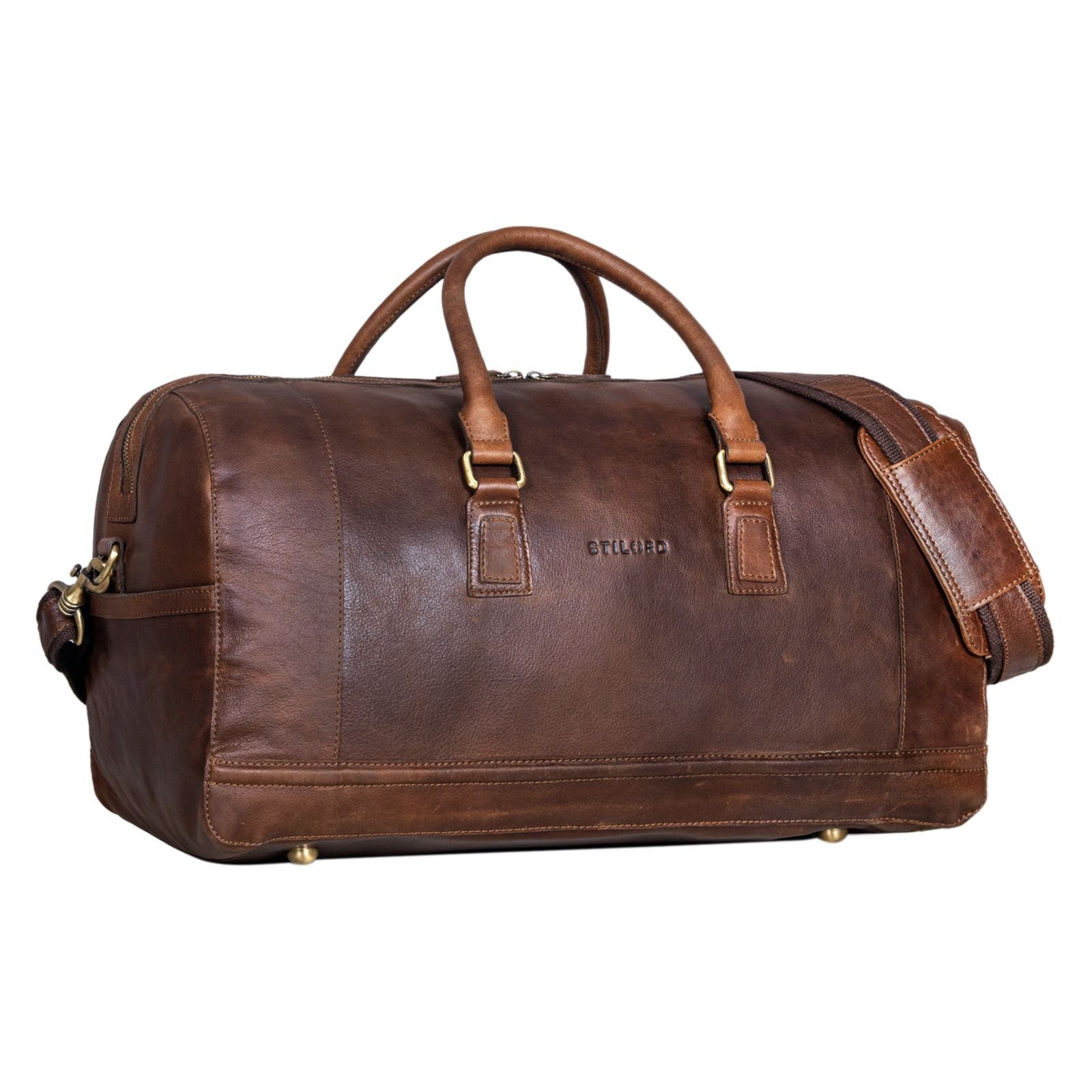 STILORD Reisetasche "Edson" Leder Weekender Herren Damen kansas - braun | Reisetaschen