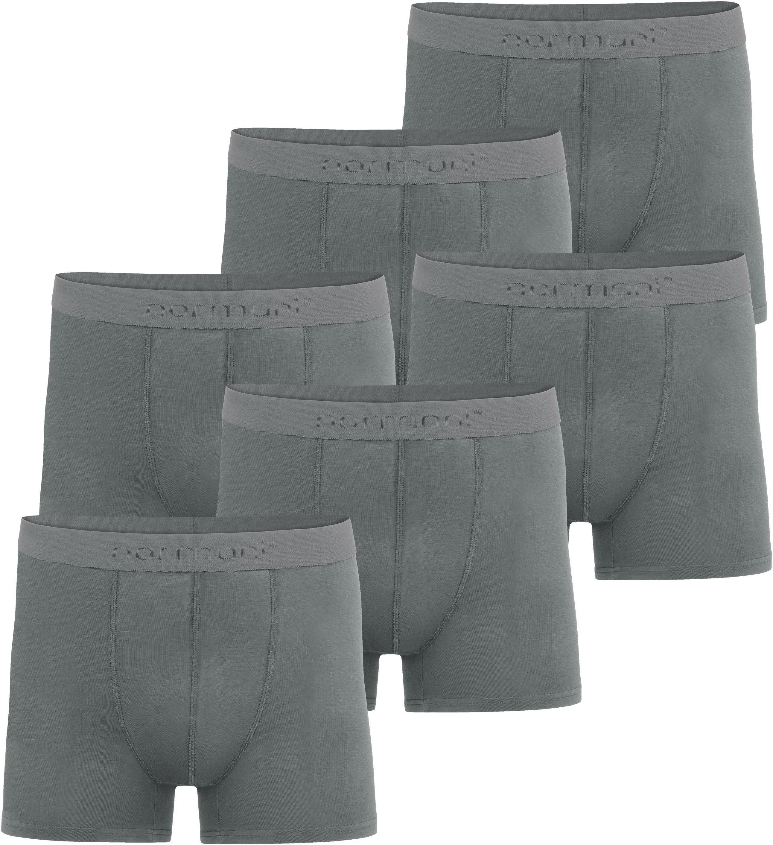 normani Boxershorts 6 Herren Boxershorts aus Bambus-Viskose Cubao Unterhosen für Männer aus weicher Viskose Anthrazit