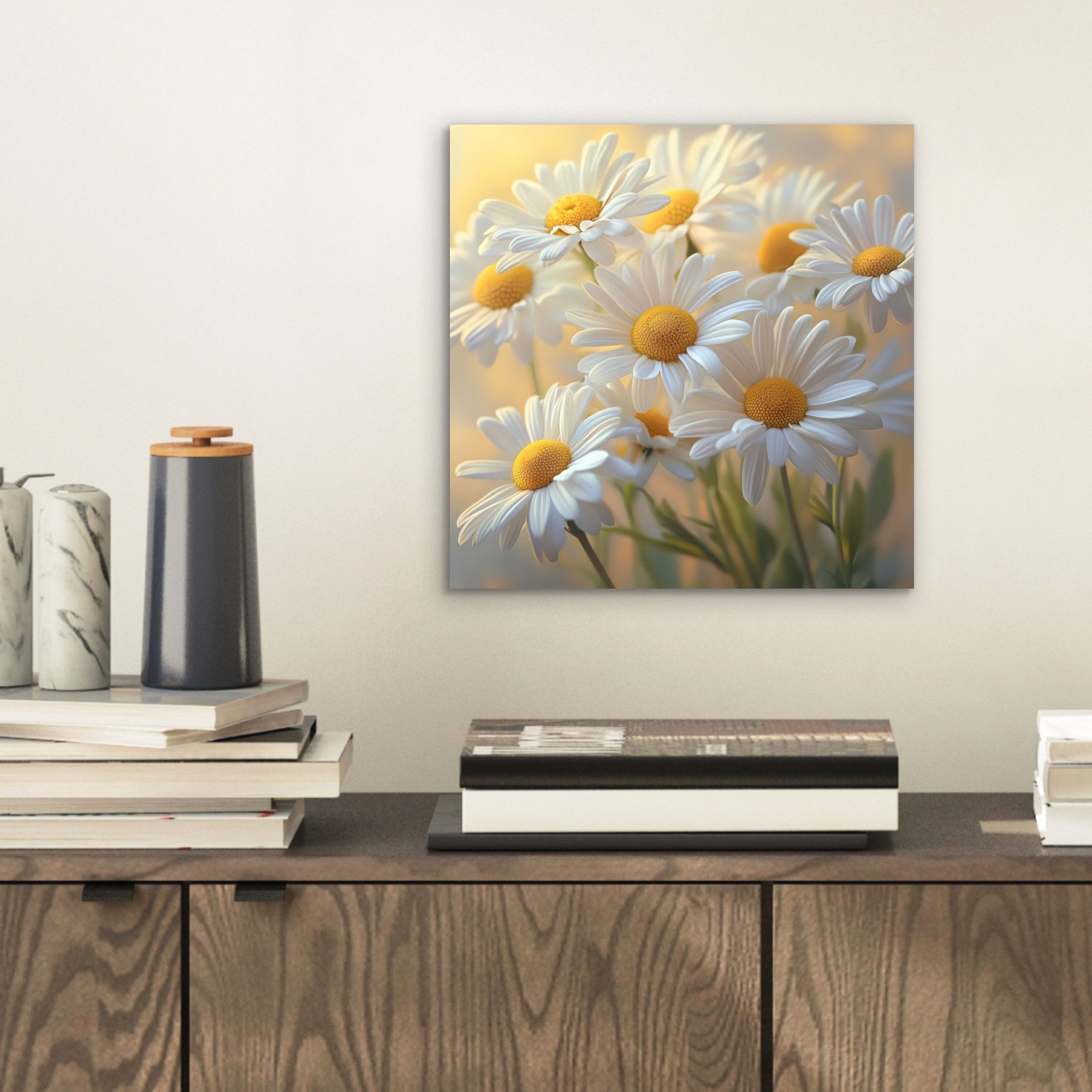 MuchoWow Metallbild Gänseblümchen - Weiß - günstig online kaufen