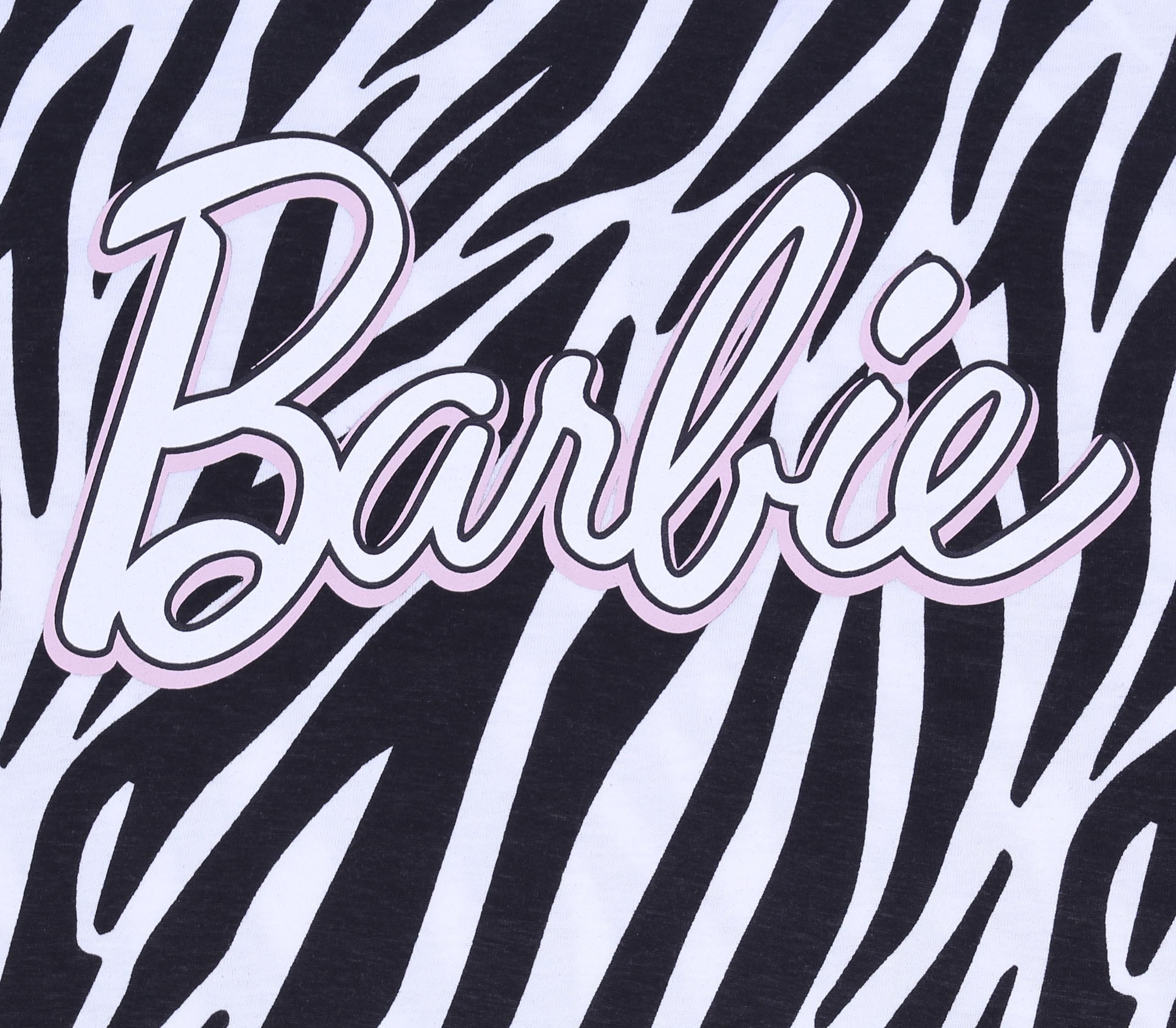 Barbie Blusentop Schwarz-weißes kurzes Top BARBIE L