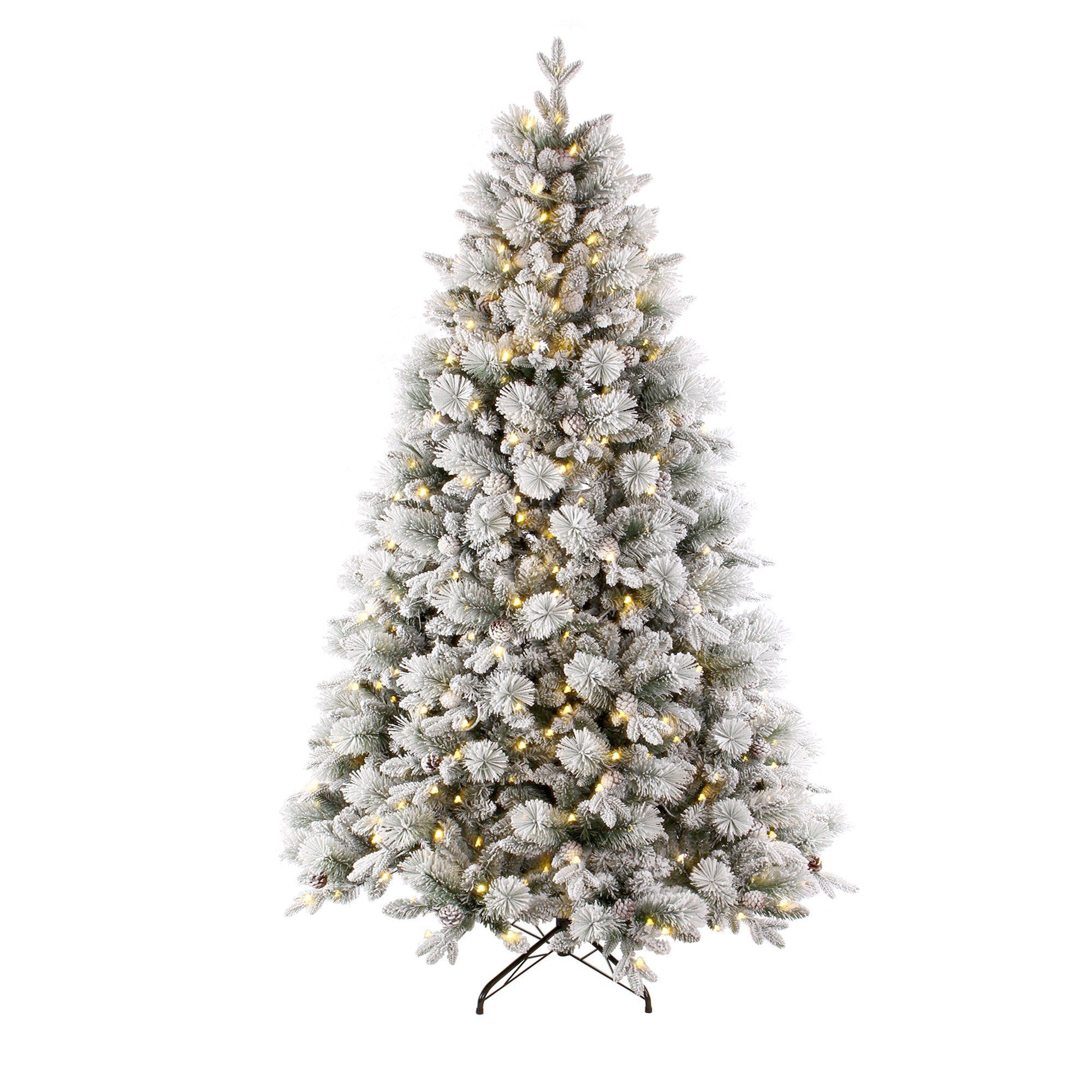 Sinaopus Künstlicher Weihnachtsbaum 180/210 cm Weihnachtsbaum Schnee PE 