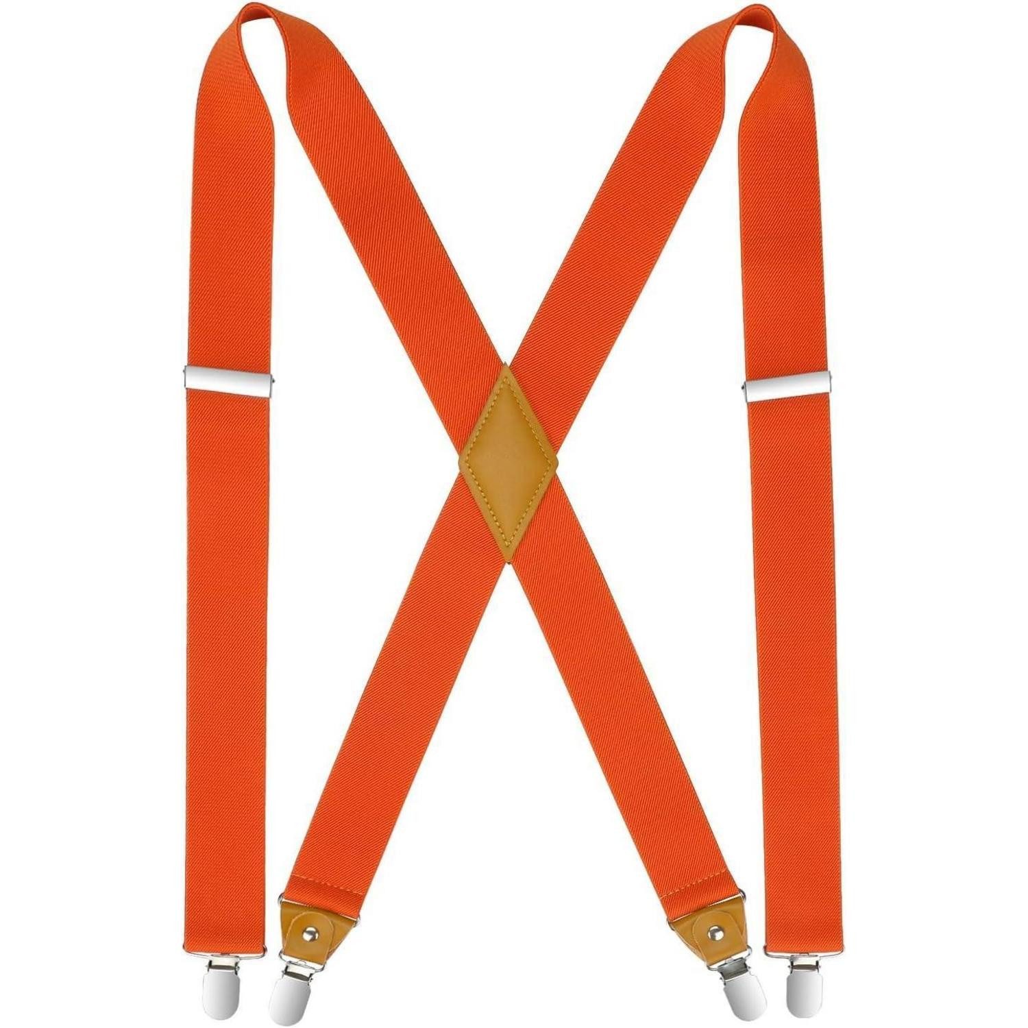 LuxusKollektion Hosenträger Hosenträger Herren Damen X Form 4 Metall Clip Verstellbar Orange
