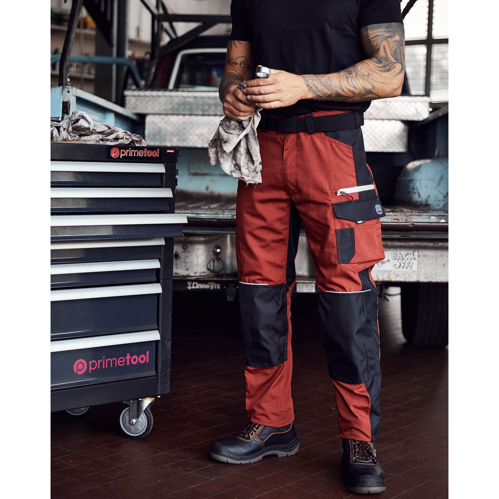 Terrax Workwear Arbeitshose Herren Bundhose für die Arbeit mit Knietaschen und vielen Taschen