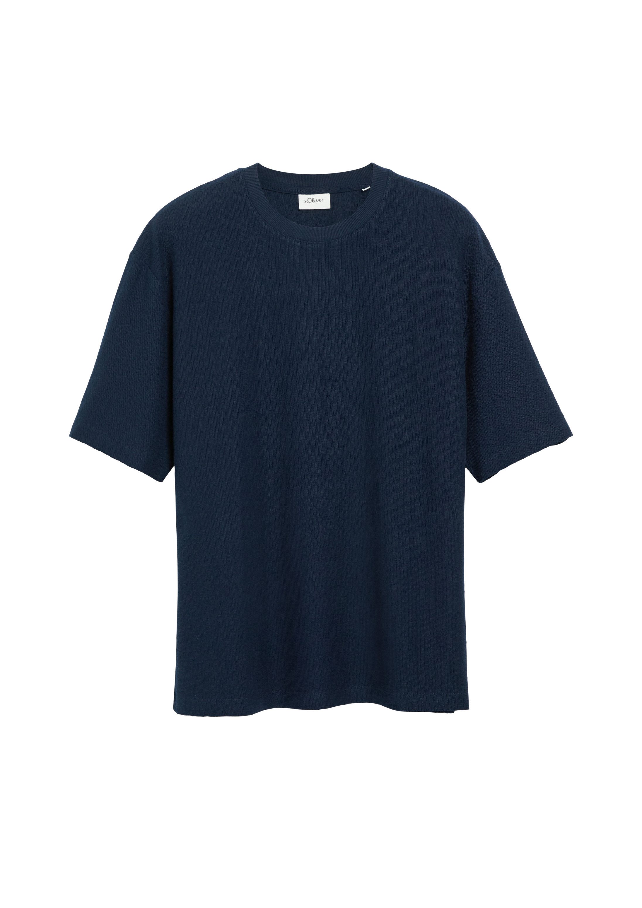 s.Oliver Kurzarmshirt T-Shirt T-Shirt mit Ripp-Struktur im Modern Fit