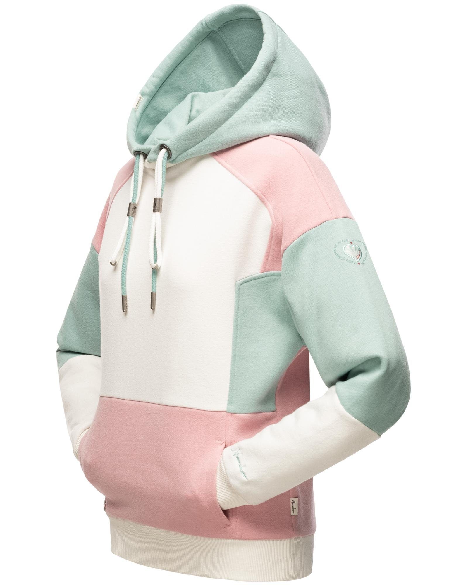 Navahoo Kapuzensweatshirt Babykätzchen Verspielter Damen Hoodie im Colorblocking-Look