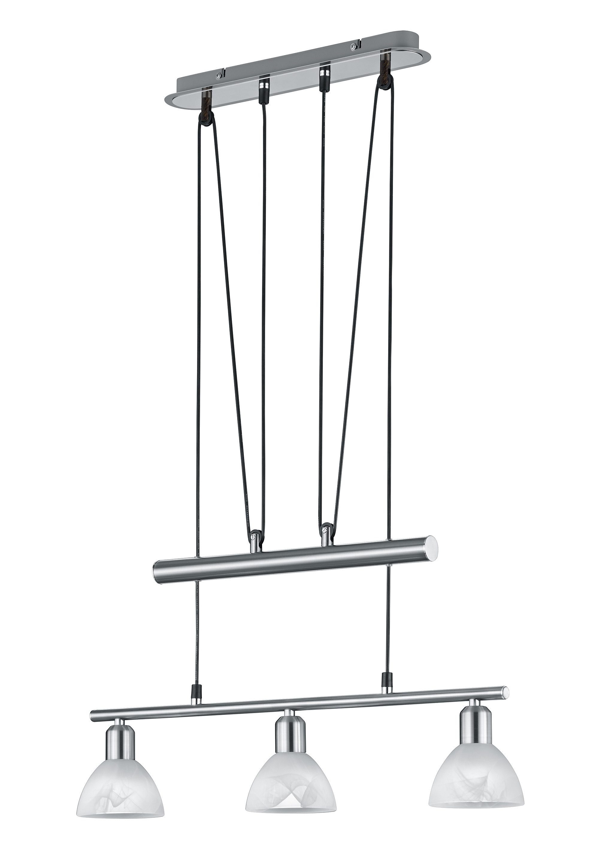 TRIO Leuchten LED wechselbar, LED LED Pendelleuchte Seilzugmechanismus, LEVISTO, Hängelampe, Hängeleuchte LED