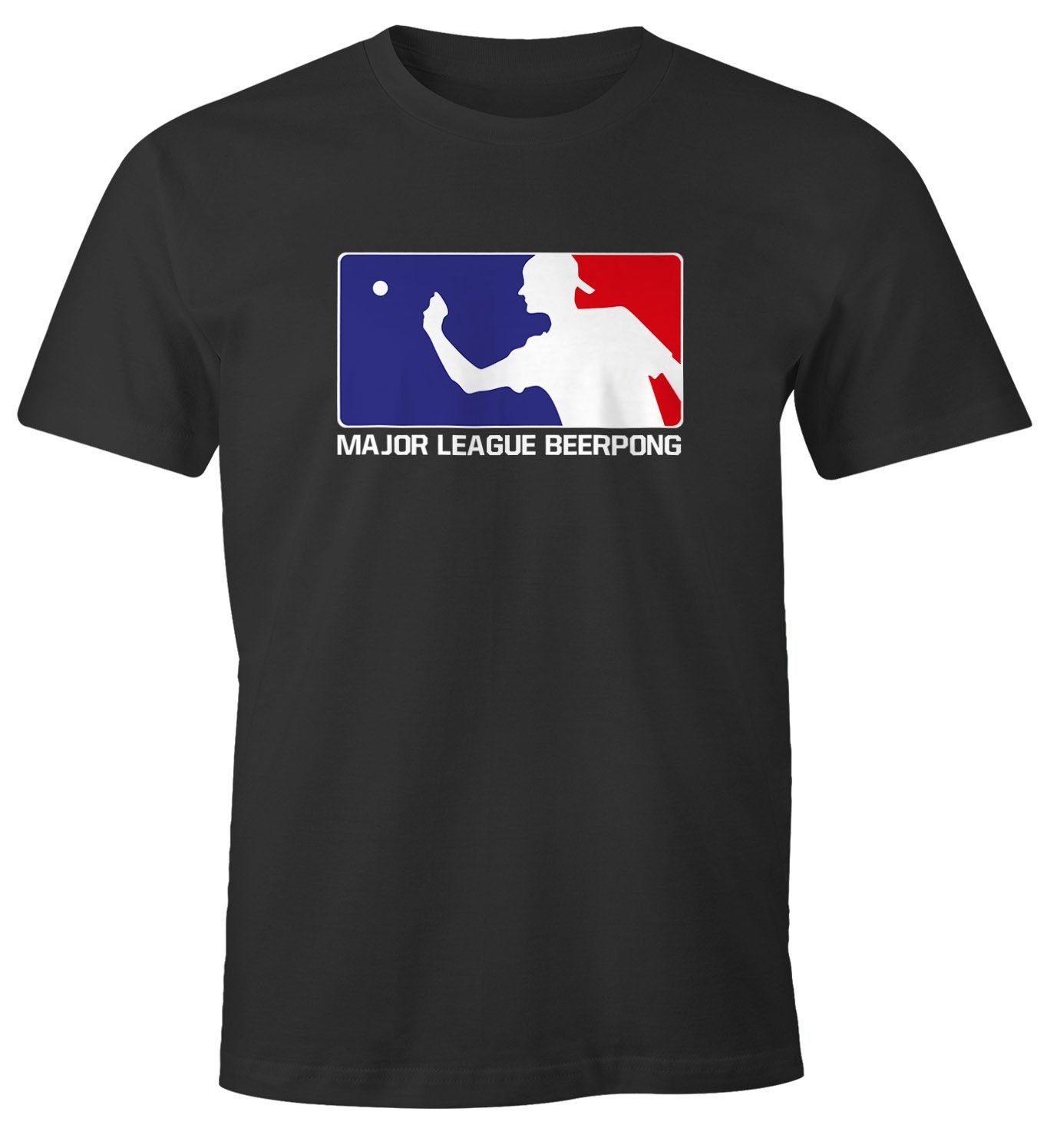MoonWorks Print-Shirt Herren T-Shirt Major League Beerpong lustiges Trink Shirt Saufen Bier Party Moonworks® mit Print