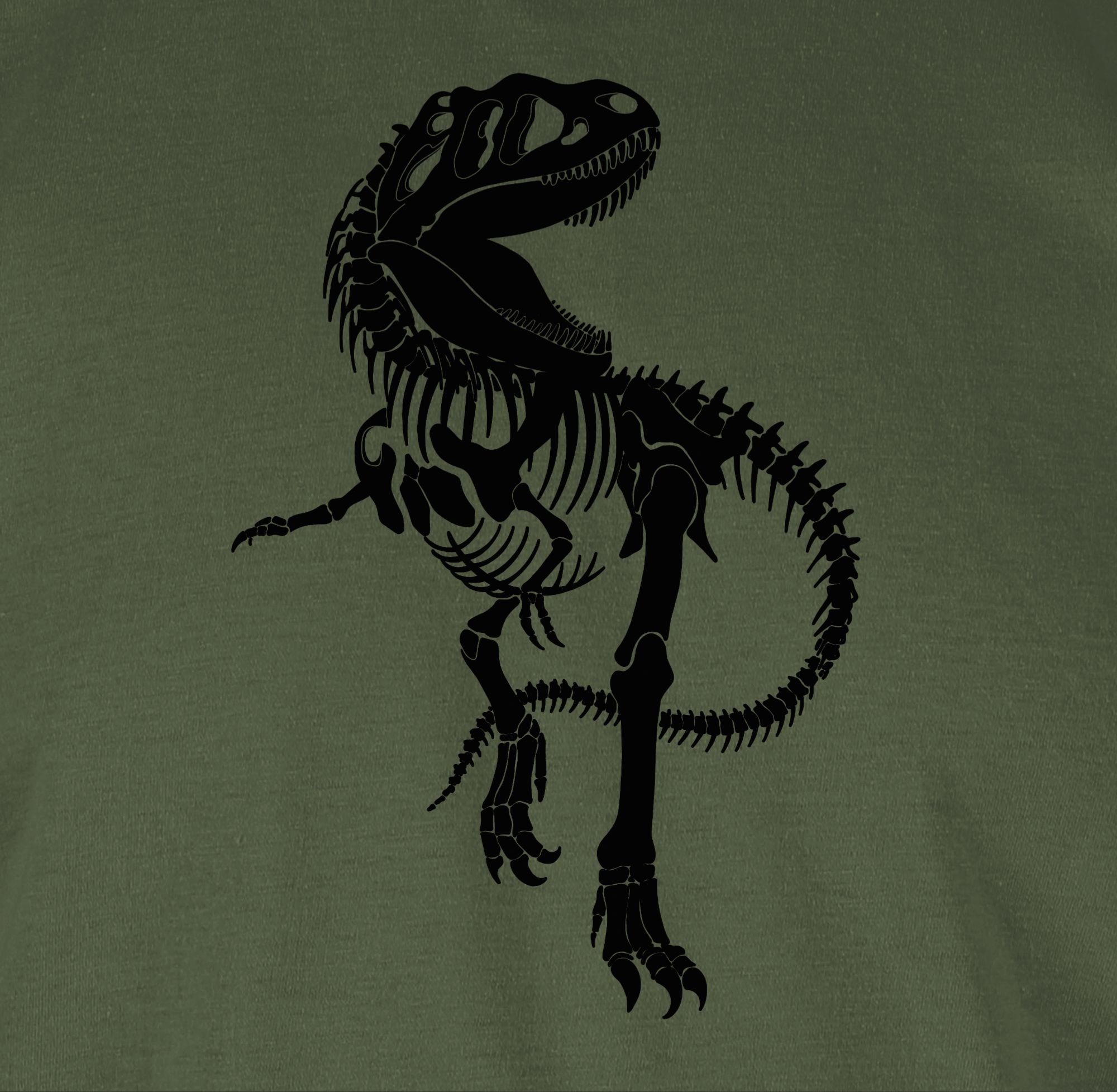 Zubehör Shirtracer Grün schwarz Army T-Rex - T-Shirt Skelett Tiere 2