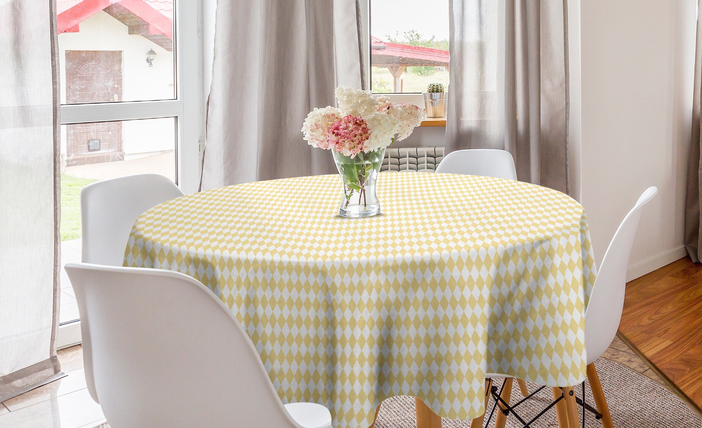 Küche Abdeckung Tischdecke Geometrische Tischdecke Kreis Abakuhaus Abstrakt für Dekoration, Einfache Diamanten Esszimmer