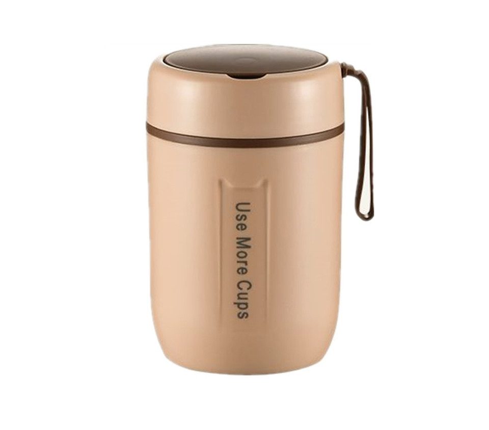 Coonoor Thermobehälter für essen warmhalten, Warmhaltebehälter Edelstahl Mit Löffel, Müslibecher to go Edelstahl, Auslaufsicher, 500ml
