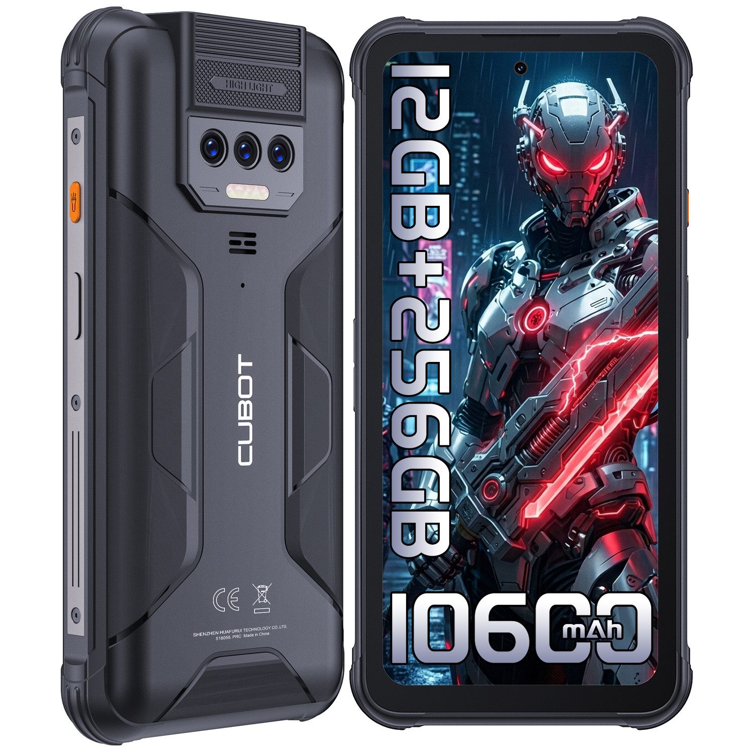 Cubot Kingkong 8 12GB RAM+256GB ROM 4G Outdoor Smartphone (16,56 cm/6.52 Zoll, 256 GB Speicherplatz, 48 MP Kamera, 6,52'' HD+ Display, 10600mAh, IP68/IP69K, Dual SIM 4G, NFC, GPS)