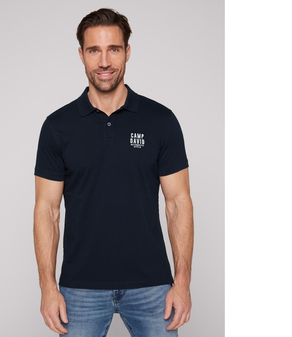 CAMP DAVID Poloshirt Pikee-Polo mit Logo-Stickerei Label Print auf der Unte günstig online kaufen