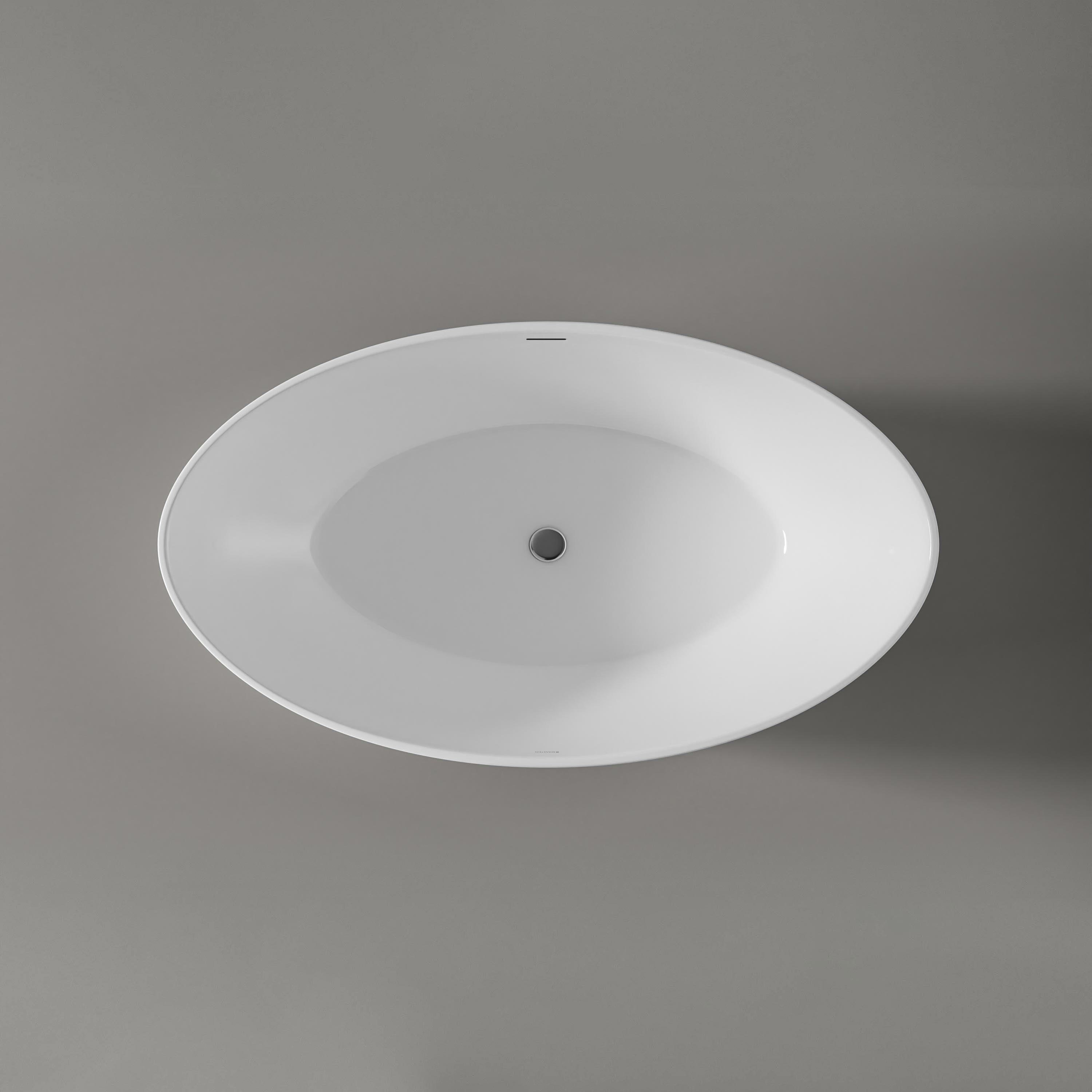 Bernstein Badewanne DESTINO 175 x 100 cm, Freistehende Badewanne Acryl Weiß 2-Sitzer