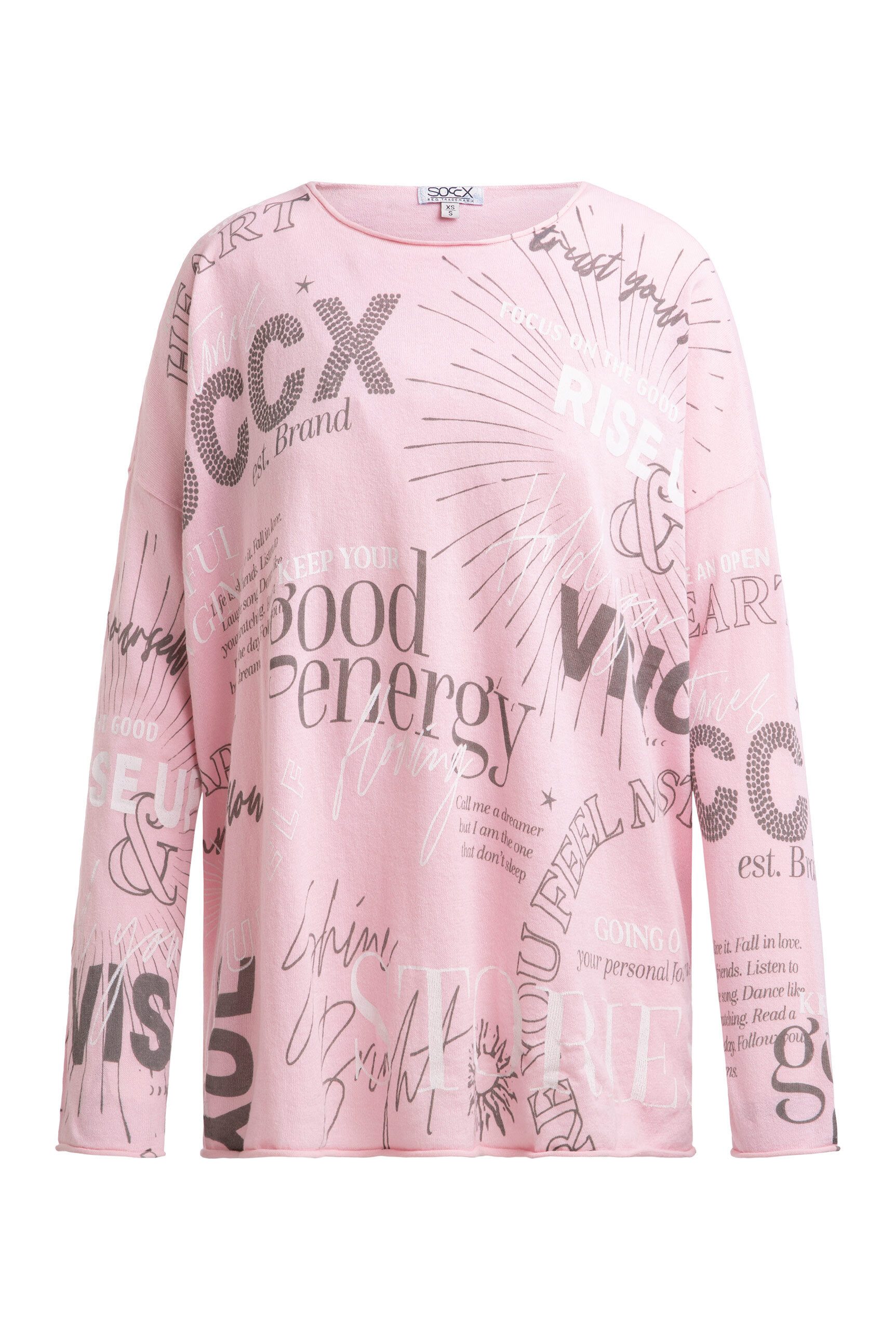 SOCCX Rundhalspullover mit Rollsäumen günstig online kaufen