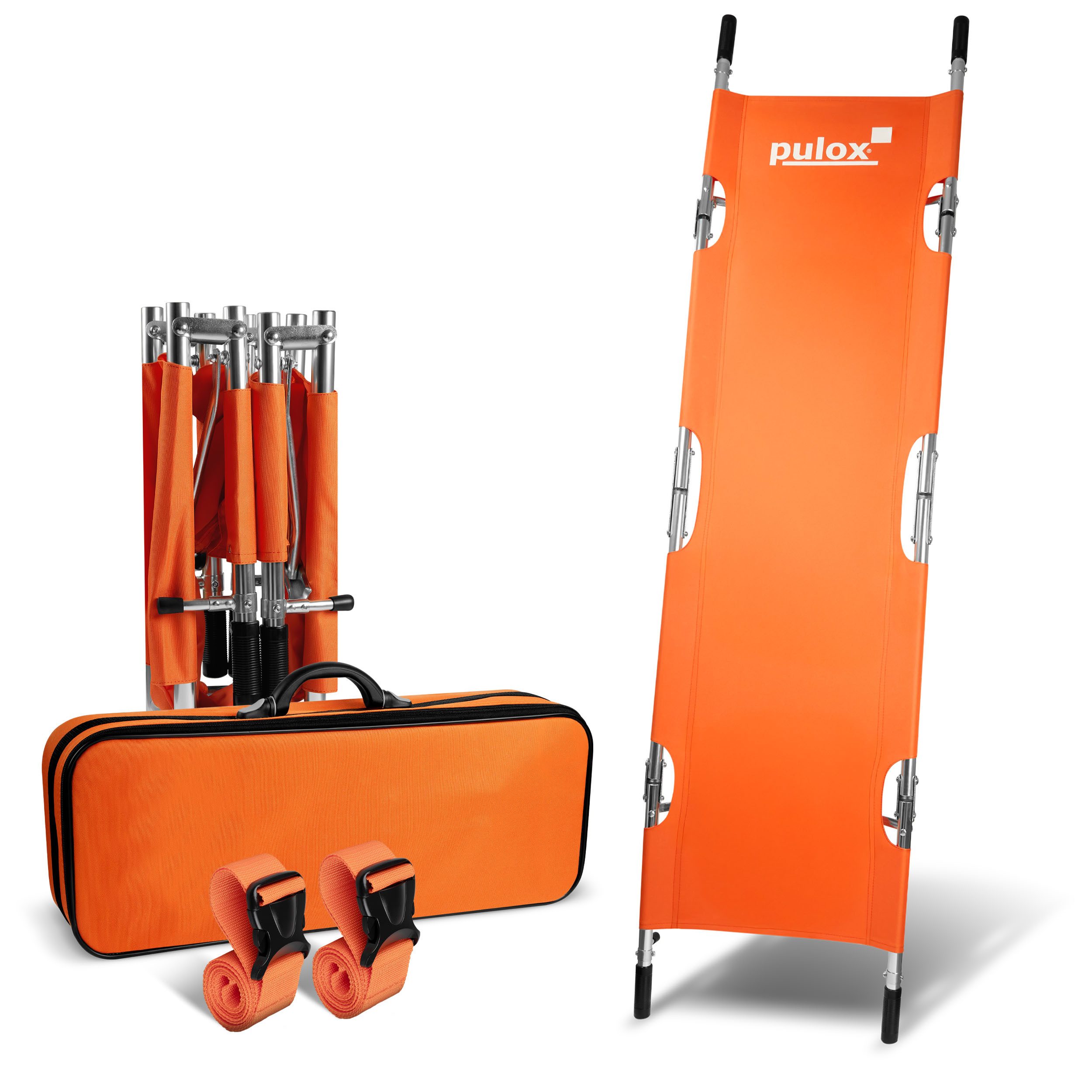 pulox Erste-Hilfe-Set Krankentrage KTG-200 - 3x Klappbare professionelle Notfalltrage