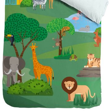 Kinderbettwäsche Zoo, ESPiCO, Renforcé, 2 teilig, Giraffe, Zebra, Löwe, Elefant