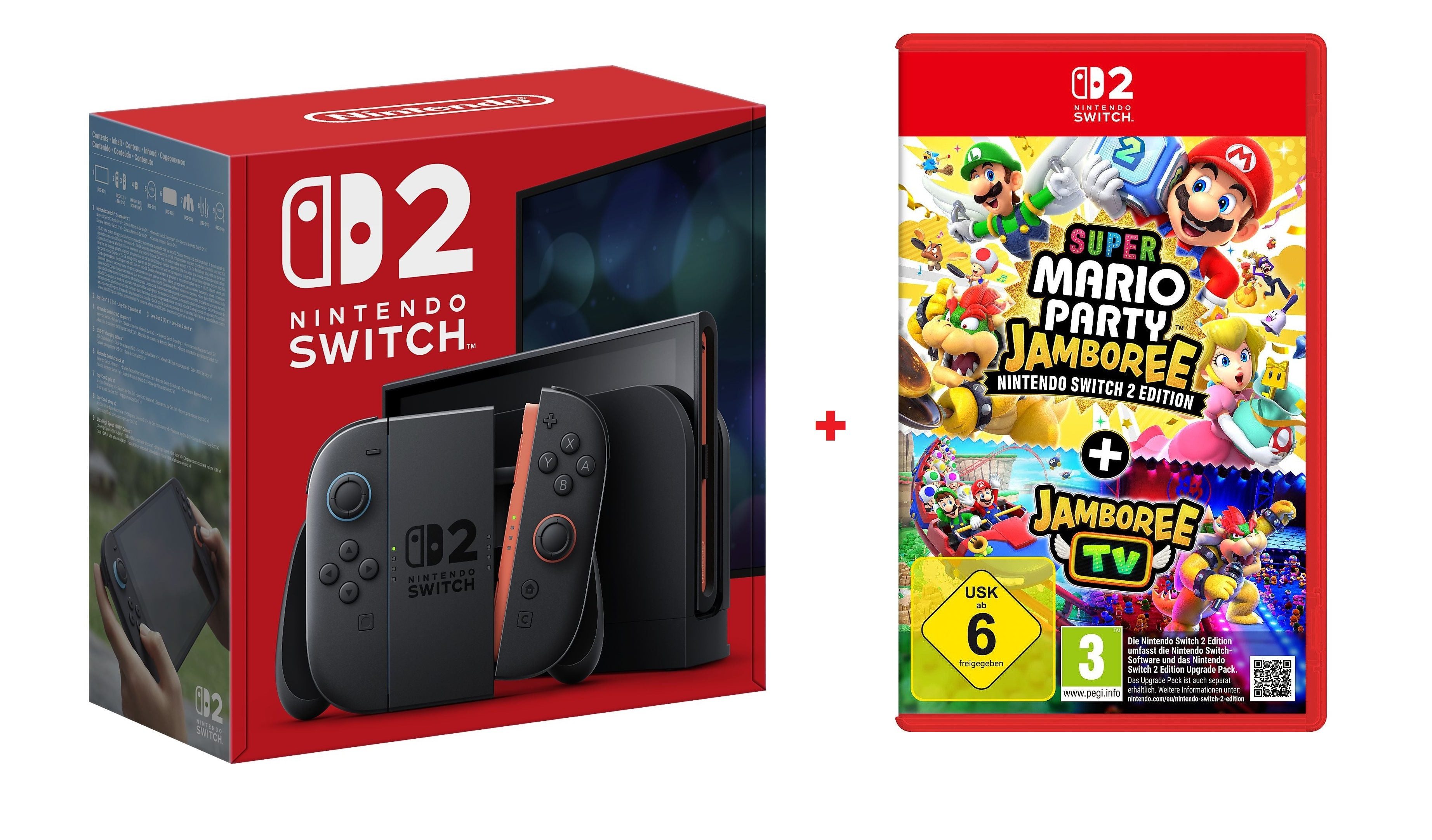 Nintendo Switch 2 Switch 2 Konsole + Super Mario Party Jamboree (Bundle), Reaktionsstark, 4-Spieler-Modus