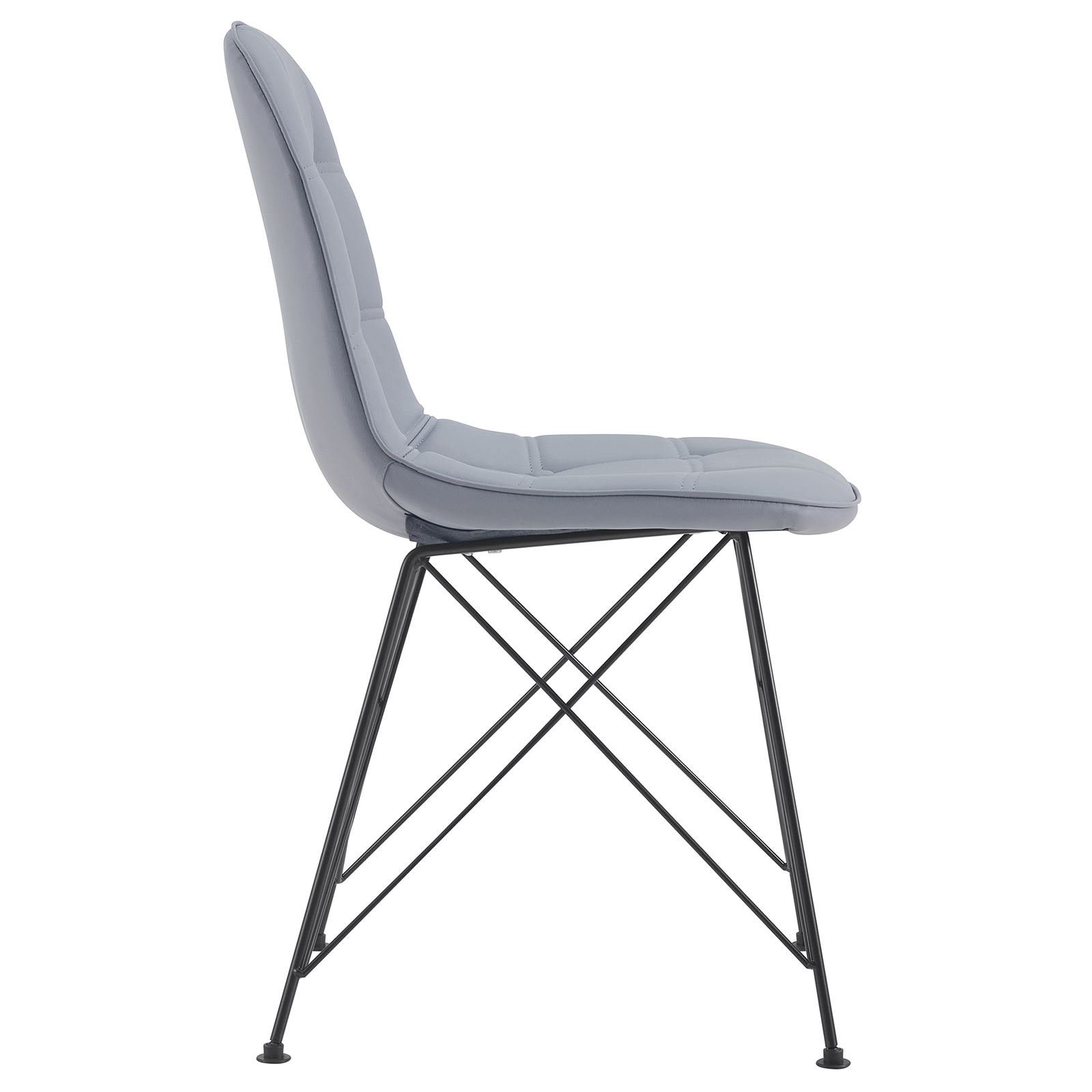 IDIMEX Esszimmerstuhl IMRAN (4 St), Set grau Küchenstuhl Kunstleder Esszimmerstuhl Polster 4er Esszimmer Stühle