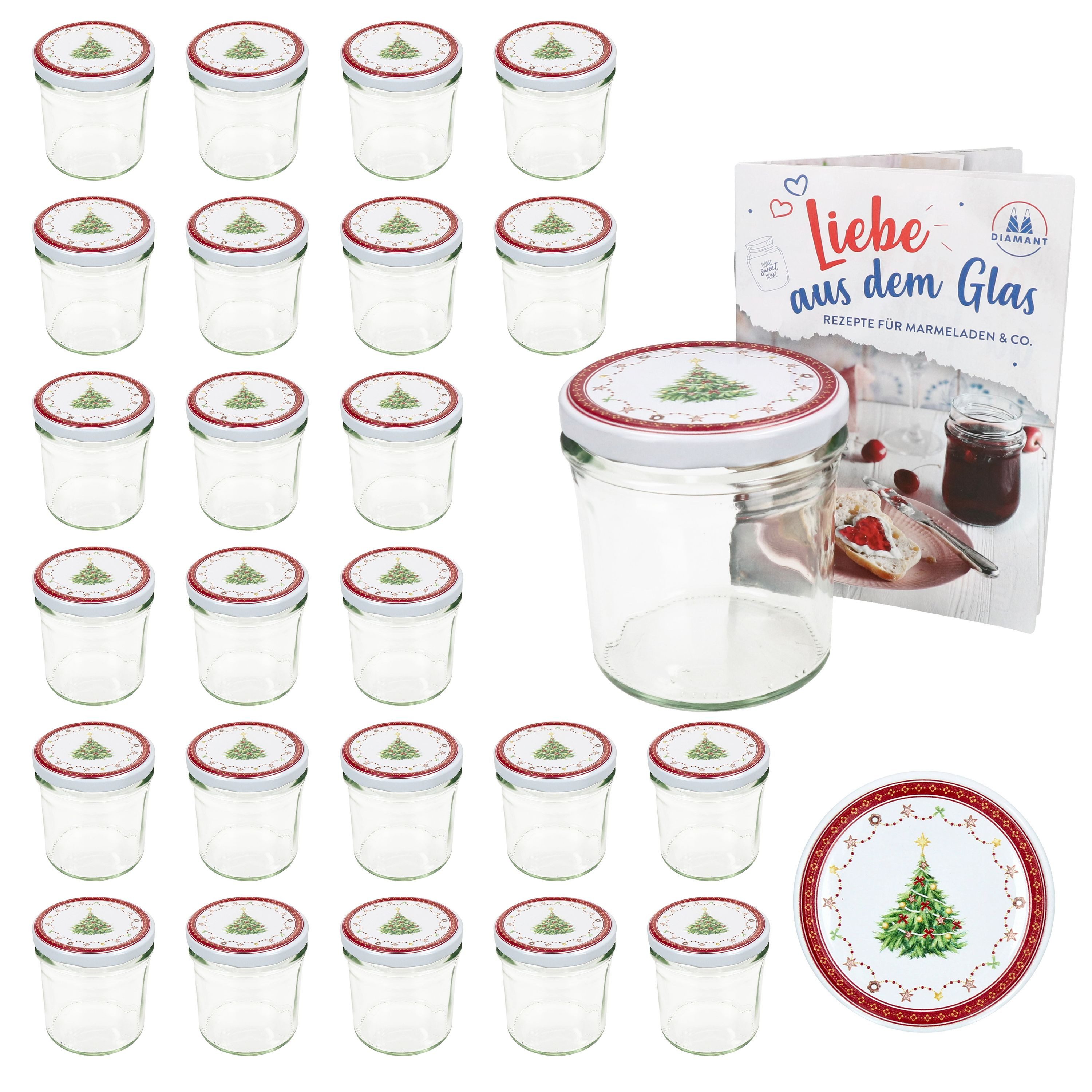 MamboCat Einmachglas 25er Set Sturzglas 350ml Einmachglas + TO-Deckel 82 Weihnachtstraum, Glas – Bild 2 von 5