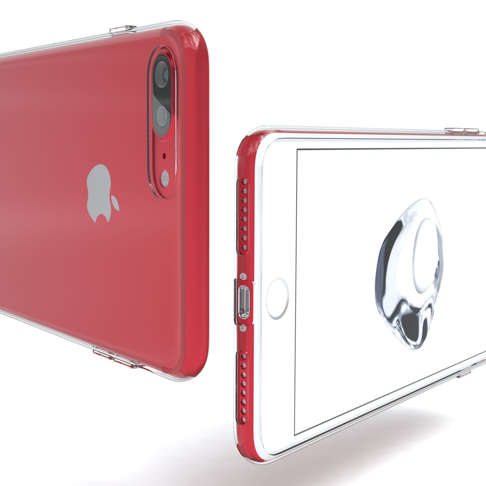 EAZY CASE Handyhülle Slimcover Clear für Apple iPhone 8 Plus /iPhone 7+ 5,5 Zoll, durchsichtige Hülle Ultra Dünn Silikon Backcover TPU Telefonhülle Klar