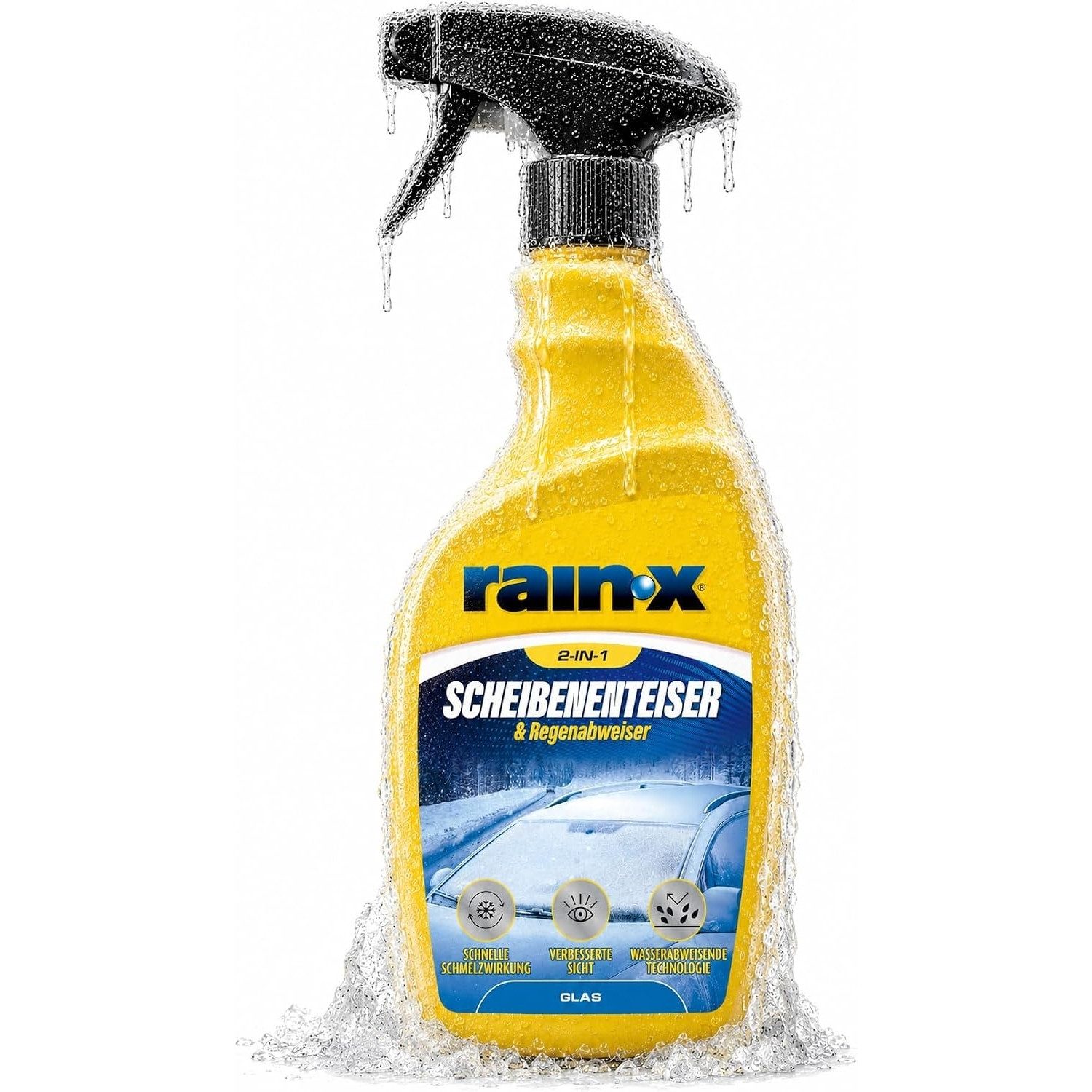 rain-x Eiskratzer Scheibenenteiser 2-in-1 Eisspray mit Regenabweiser - 500 ml