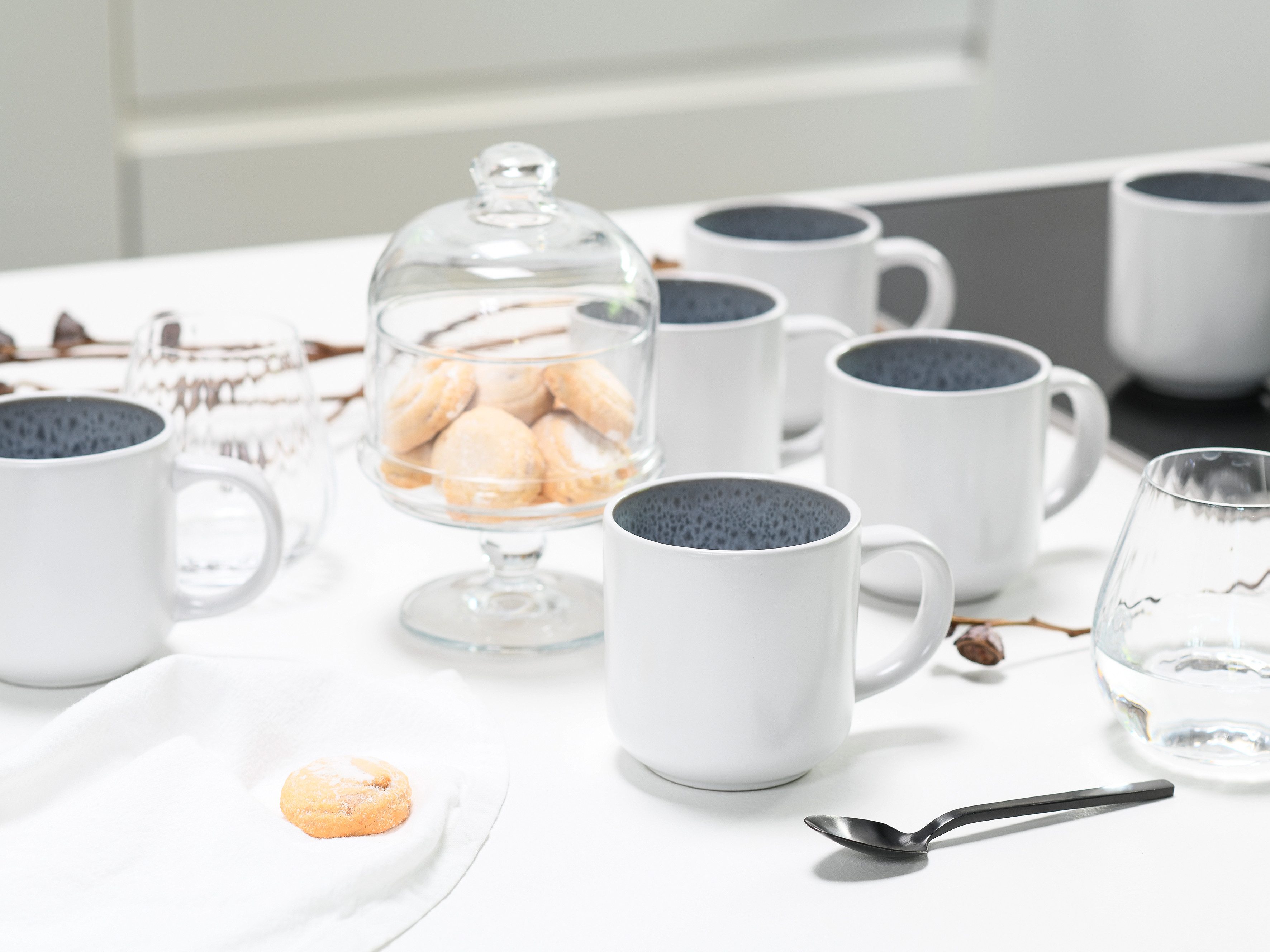 OTTO home Becher modernes 6-teiliges Kaffeebecher-Set Lykk, 6-tlg., Steinzeug, hohe Haltbarkeit, spülmaschinen- & mikrowellengeeignet, Reaktivglasur – Bild 4 von 5