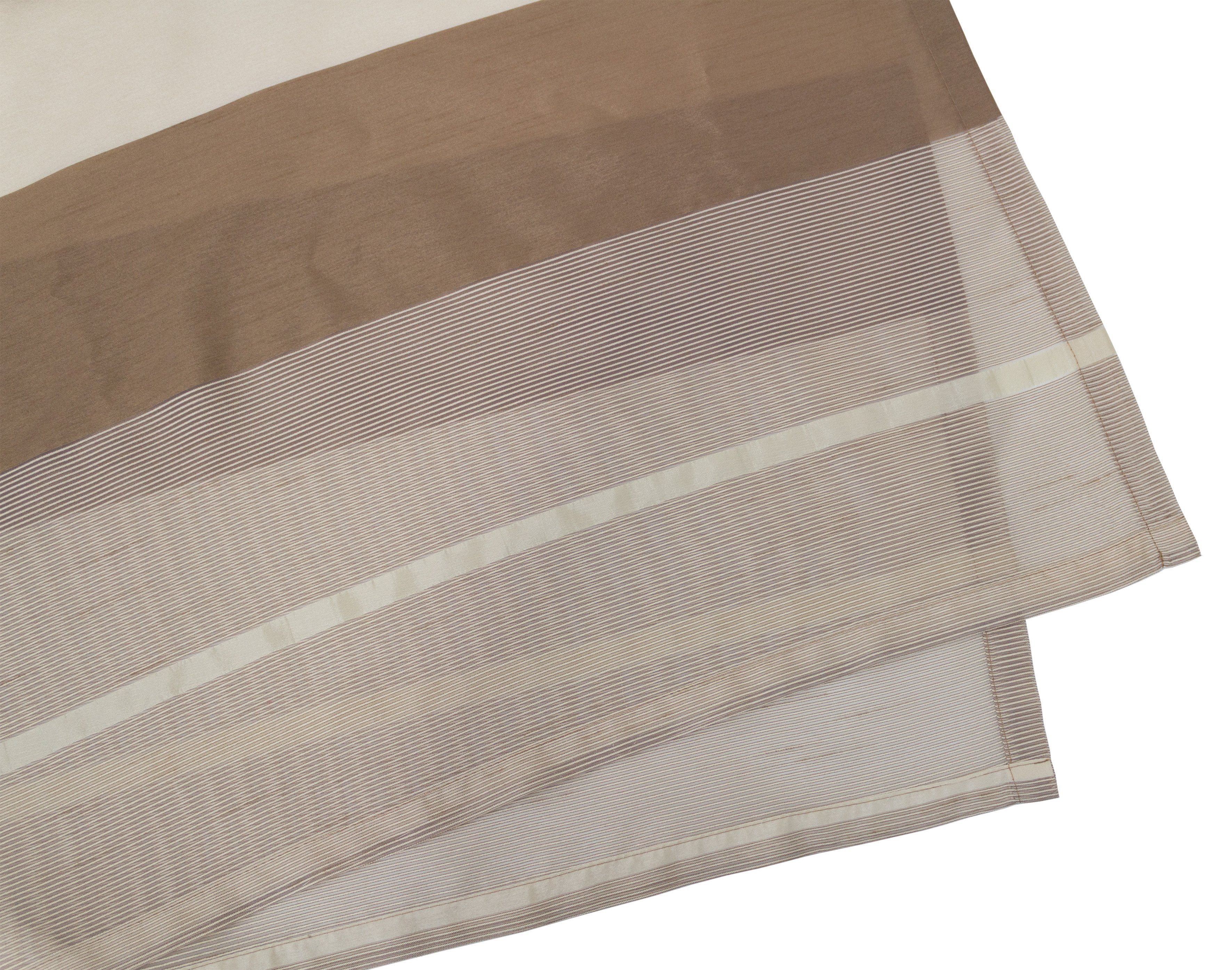 Solea, Polyester, (1 Vorhang beige-braun Schal St), Kräuselband halbtransparent, VHG,
