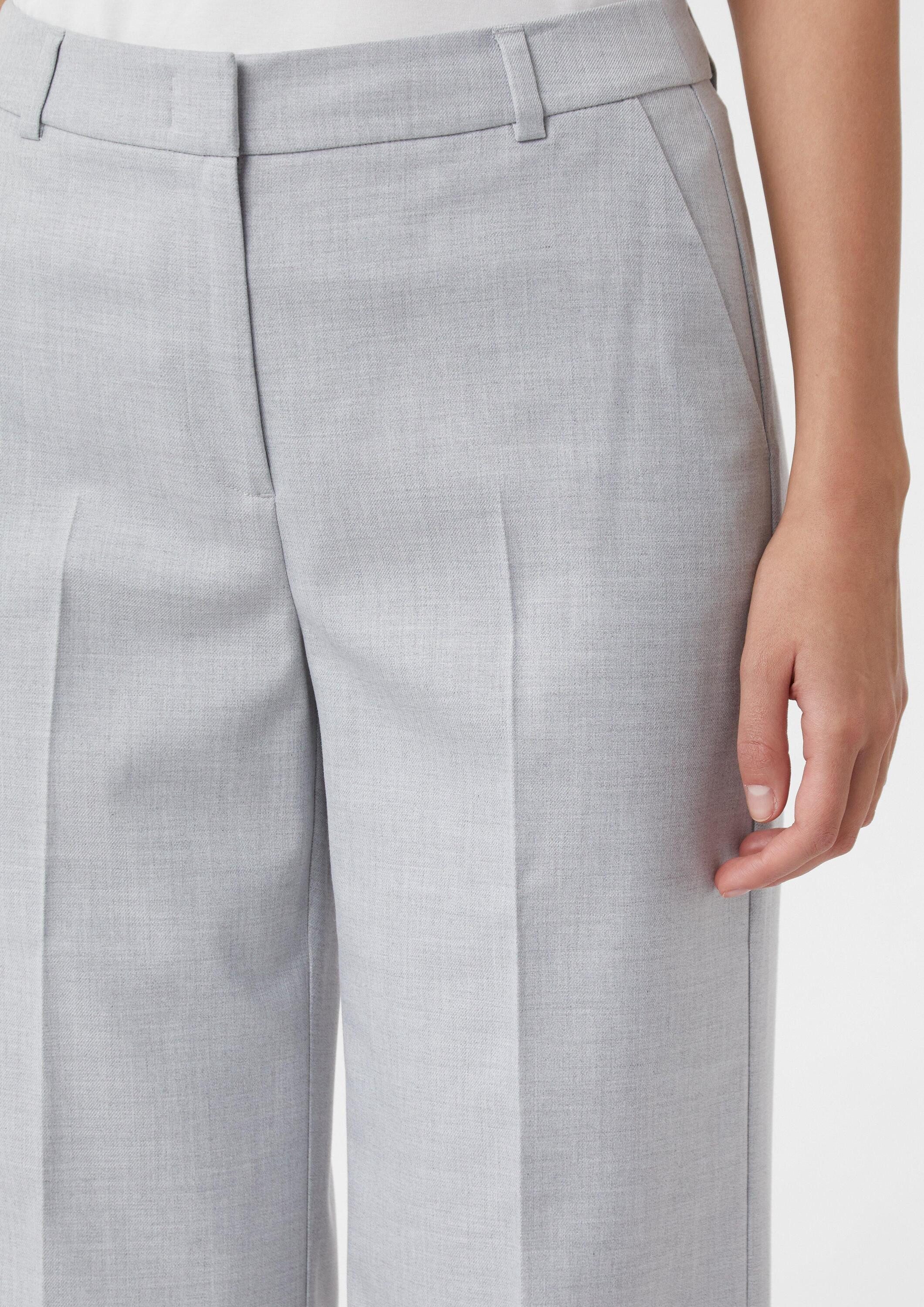 comma Chinos Hose Melierte Marlenehose mit Bügelfalten