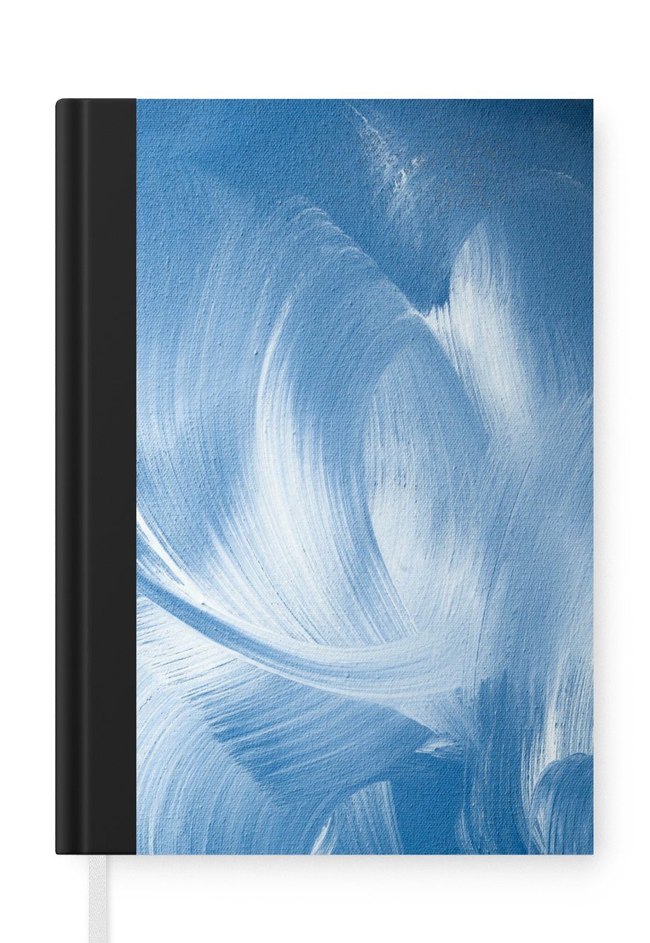 MuchoWow Notizbuch Blau - Acrylfarbe - Gestaltung, Notebook, Notizblock a5, Tagebuch, Journal Liniert