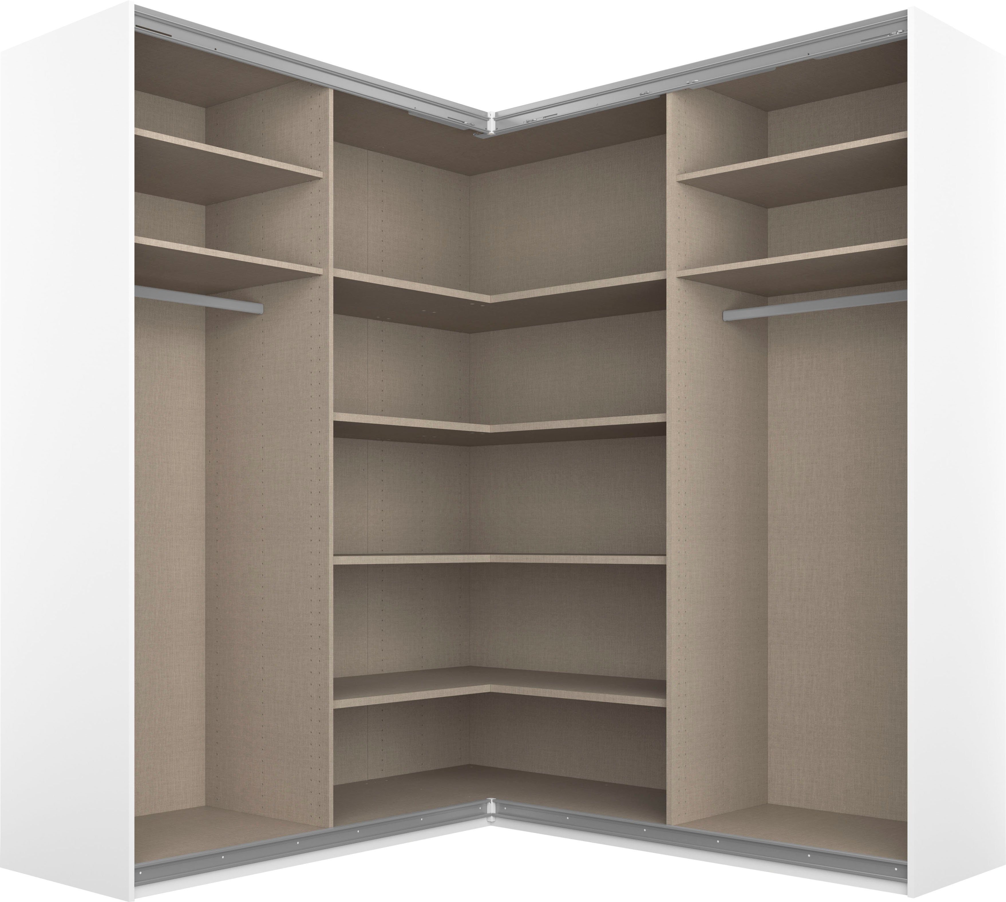 rauch Schwebetürenschrank Quadra Eckschrank inkl. Türendämpfer, mit Glas-/Spiegeltüren