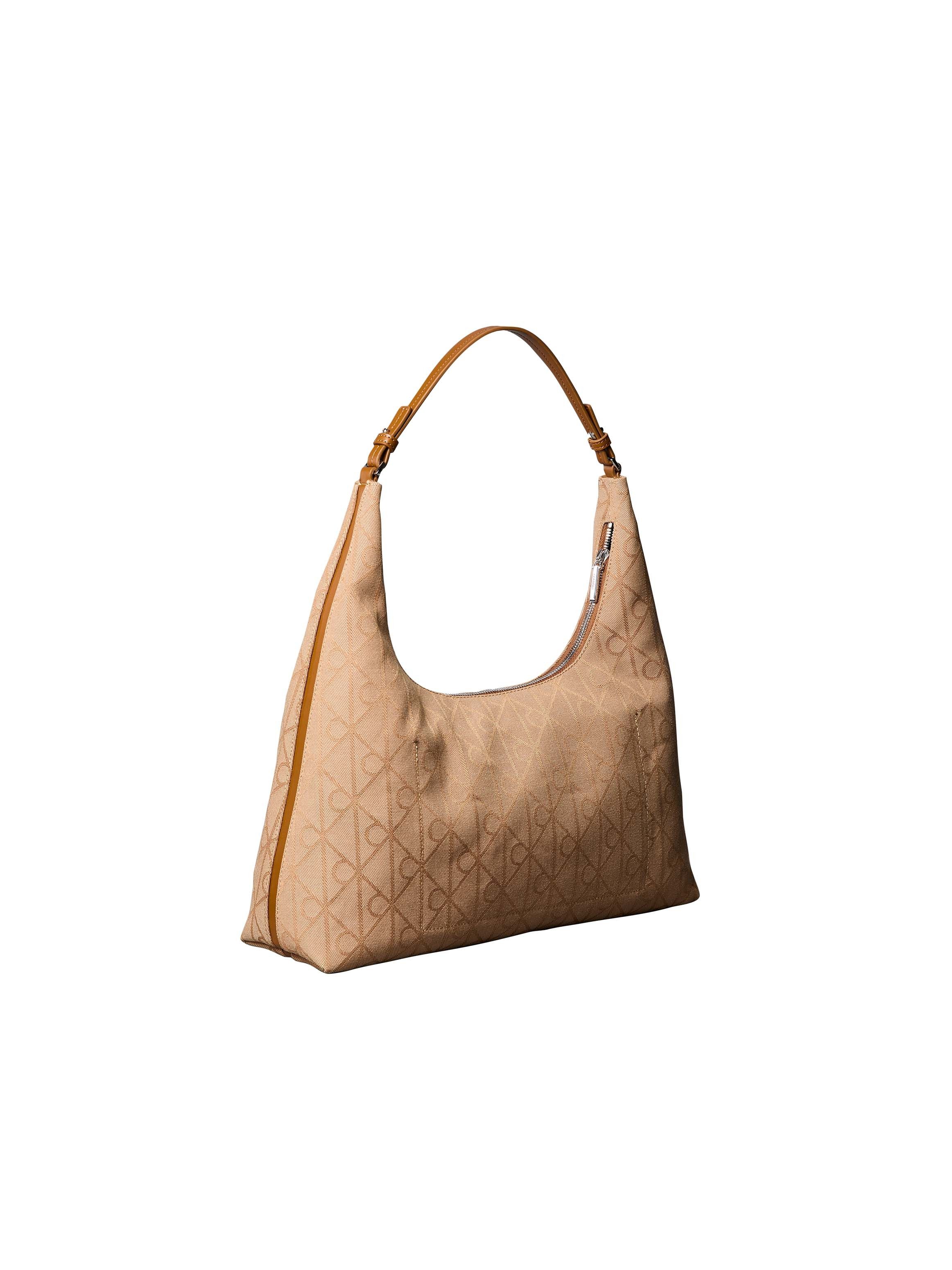Calvin Klein Schultertasche EMBLEM JACQUARD SHOULDER BAG, Damen Handtasche, Umhängetasche, Schultertasche