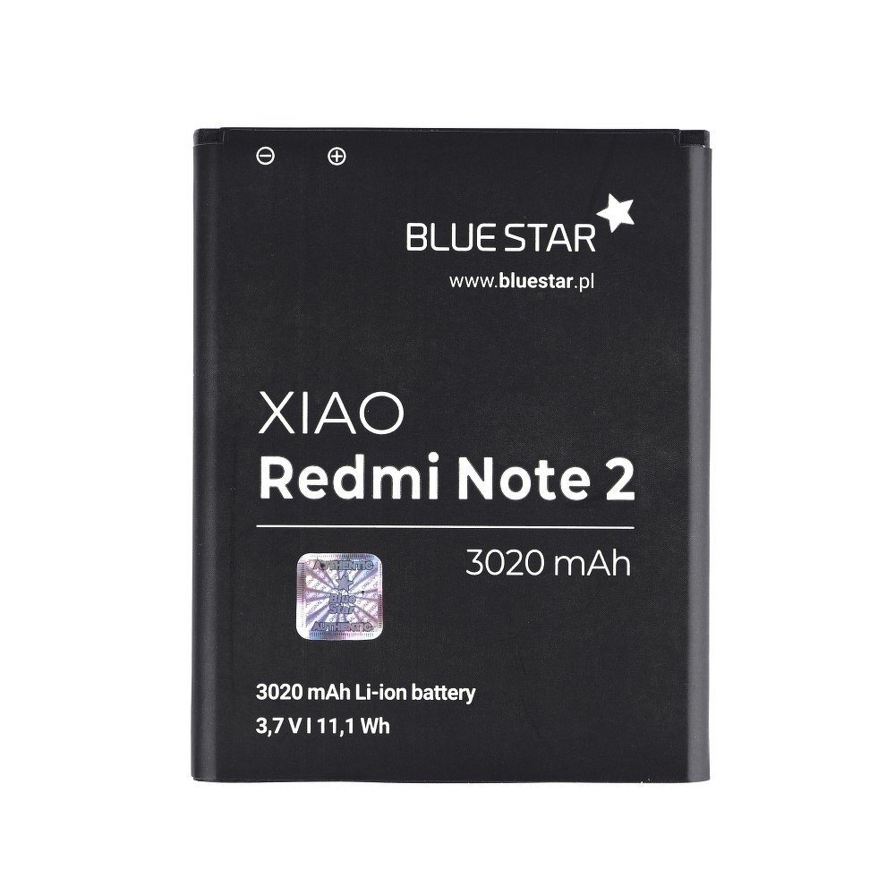 BlueStar Akku Ersatz kompatibel mit Xiaomi Redmi Note 2 3020 mAh Austausch Batterie Accu BM45 Smartphone-Akku