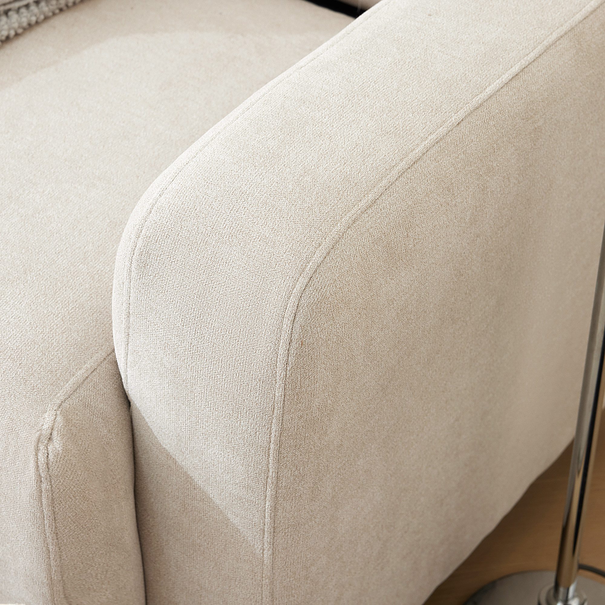 3-Sitzer, aus Chenille-Stoff mit 2 Kissen, 211 x 80 x 71 cm, modulare Couch