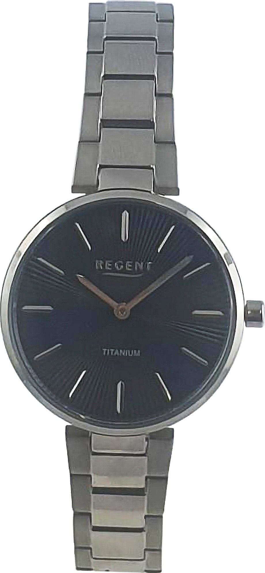 Regent Quarzuhr Regent Damen groß 30mm), Armbanduhr Titangehäuse (ca. Armbanduhr Damen Analog, extra Metallarmband, rund