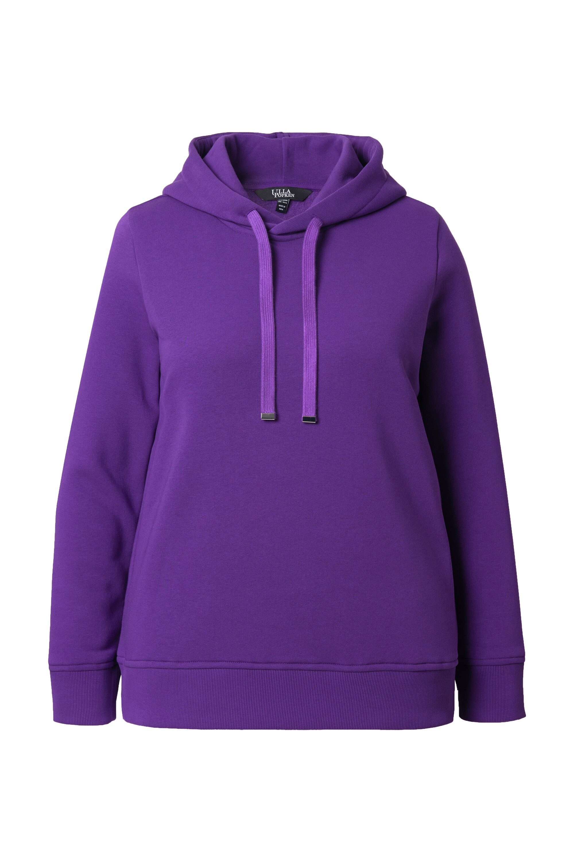 Ulla Popken Sweatshirt Super softer Hoodie Rippbündchen Kapuze Langarm günstig online kaufen