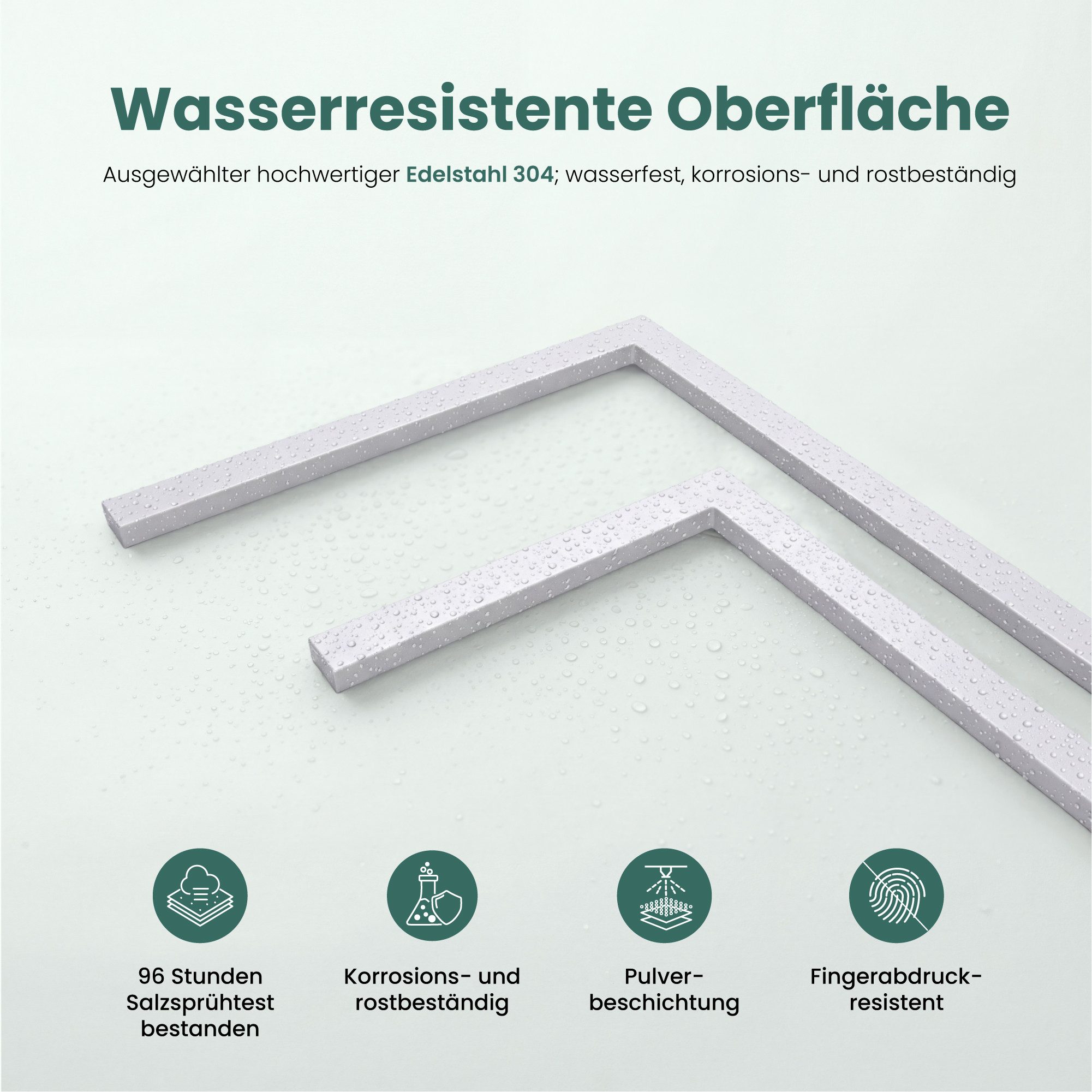 Mai & Mai Handtuchhalter Handtuchständer freistehend mit 2 Stangen aus Edelstahl Tavrin-02, Unterschiedliche Höhen der Stangen, – Bild 4 von 5
