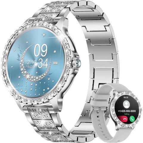 Lige Smartwatch (1,32 Zoll, Android iOS), Für Damen mit Telefonfunktion Fitnessuhr mit SpO2 Wasserdicht Damenuhr