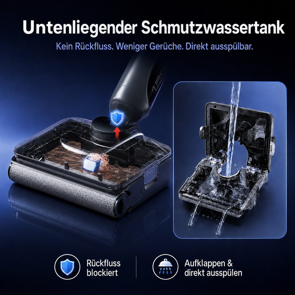 JONR Nass-Trocken-Akkusauger H2 PRO/H2,20000 Pa,Innovatives Geruchsfreies Design, 1500ml Wassertank, 100 W, Unten Integrierter Schmutzwassertank, Saugwischer Sm – Bild 5 von 5