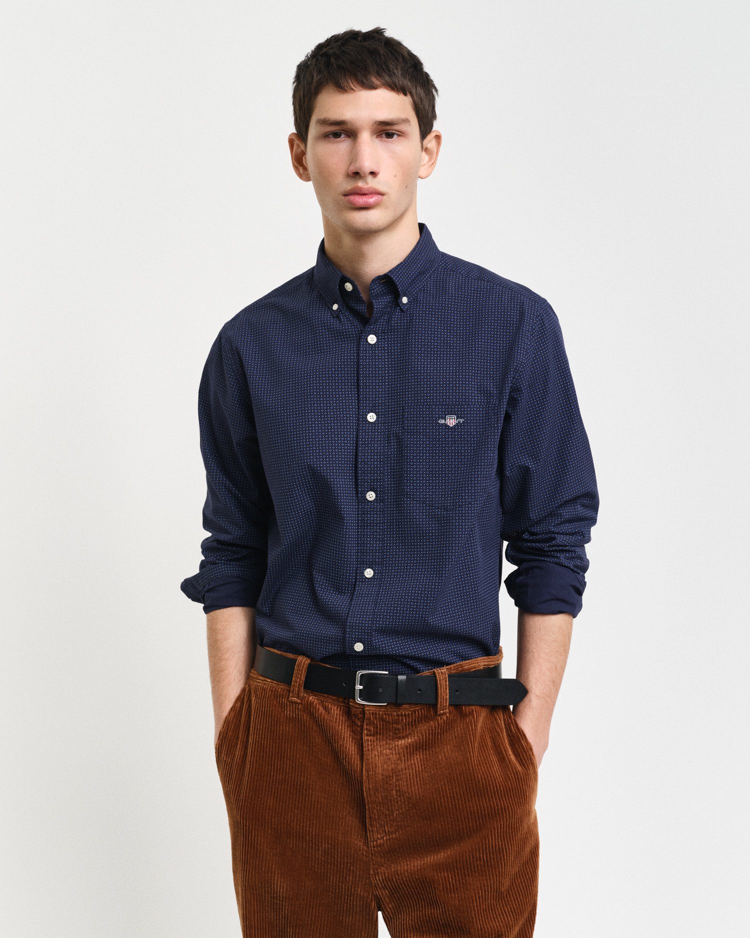 Langarmhemd REG MICRO PRINT SHIRT