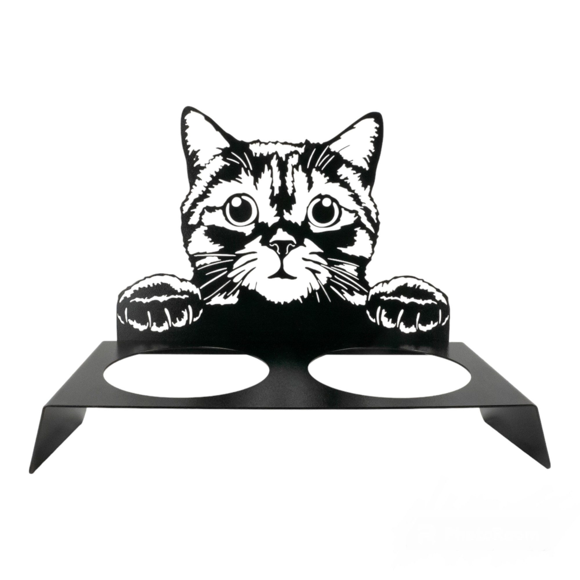 trendforge Futternapf Katzen Futterstation EINZIGARTIGES Kopf Design, Edelstahl, Spezielles Design, Super einfache Reinigung
