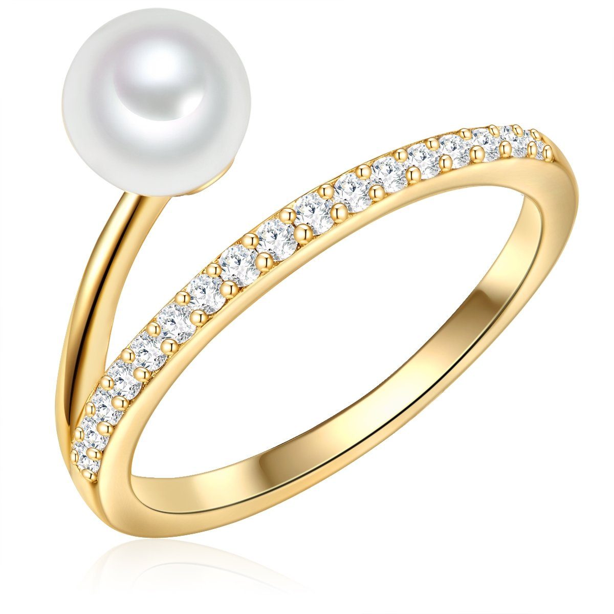 aus Valero Fingerring Sterling Silber Pearls gelbgold,