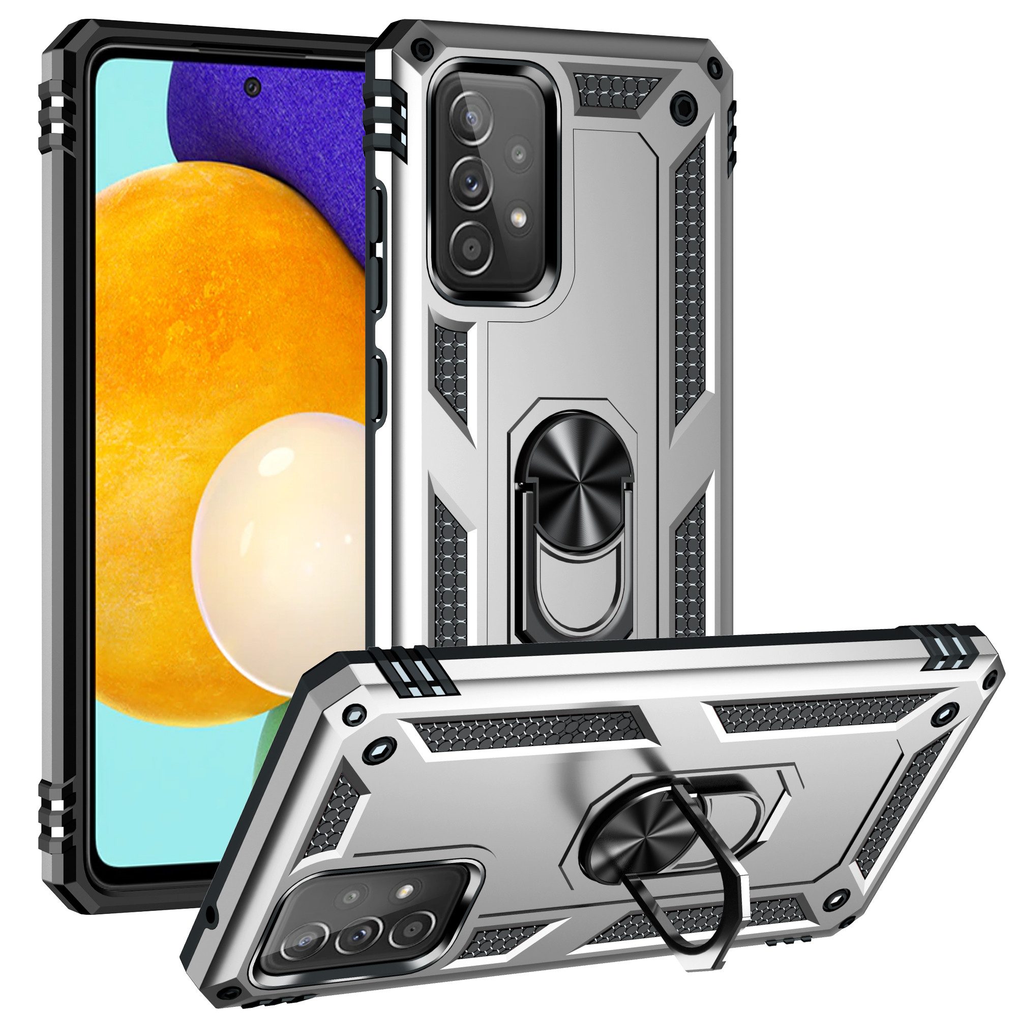 Mycotech Handyhülle Outdoor Armor Case Samsung Hülle Für Samsung Galaxy A52-Silber