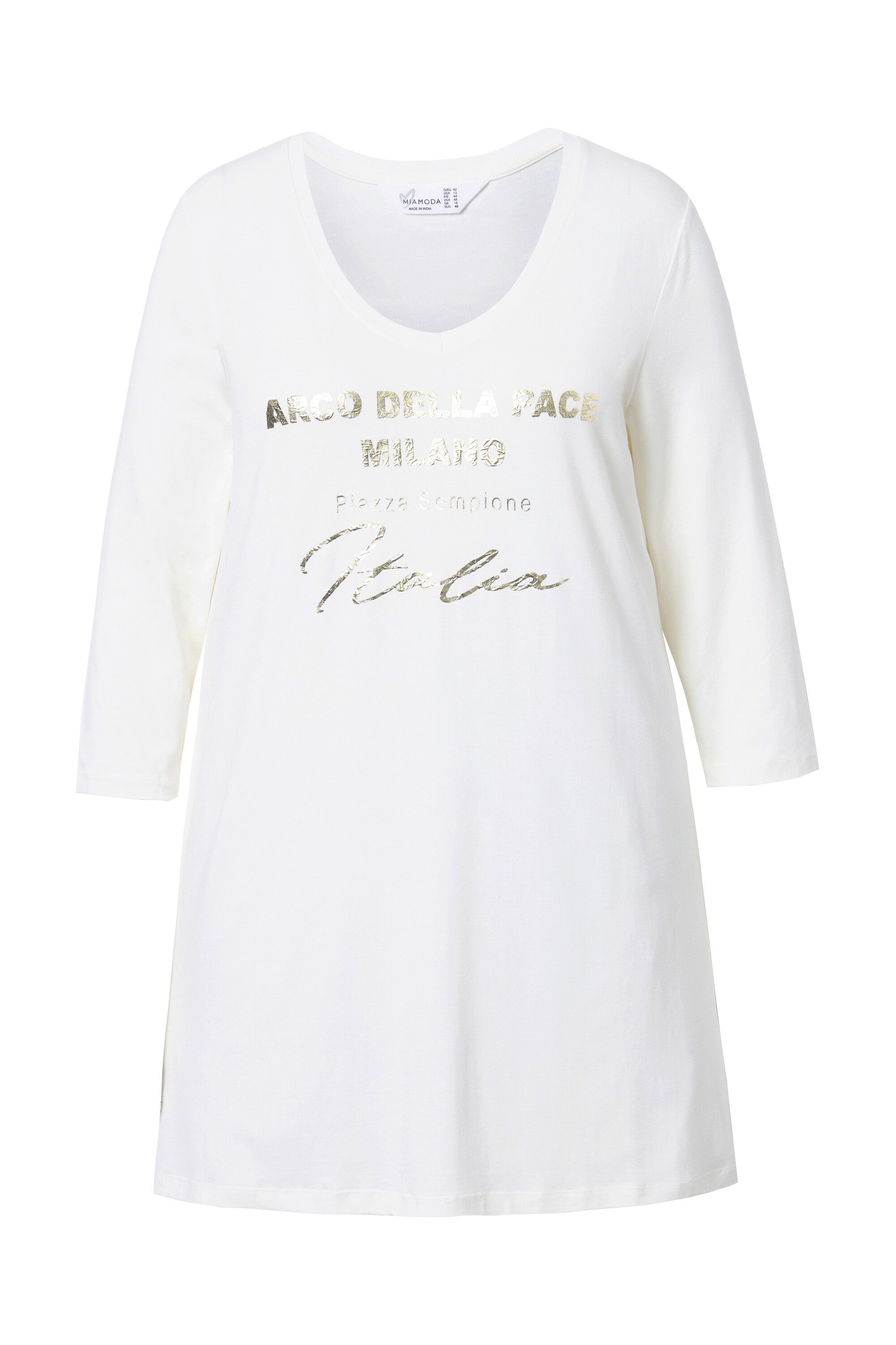 MIAMODA T-Shirt T-Shirt Metallic-Statement 3/4-Ärmel günstig online kaufen