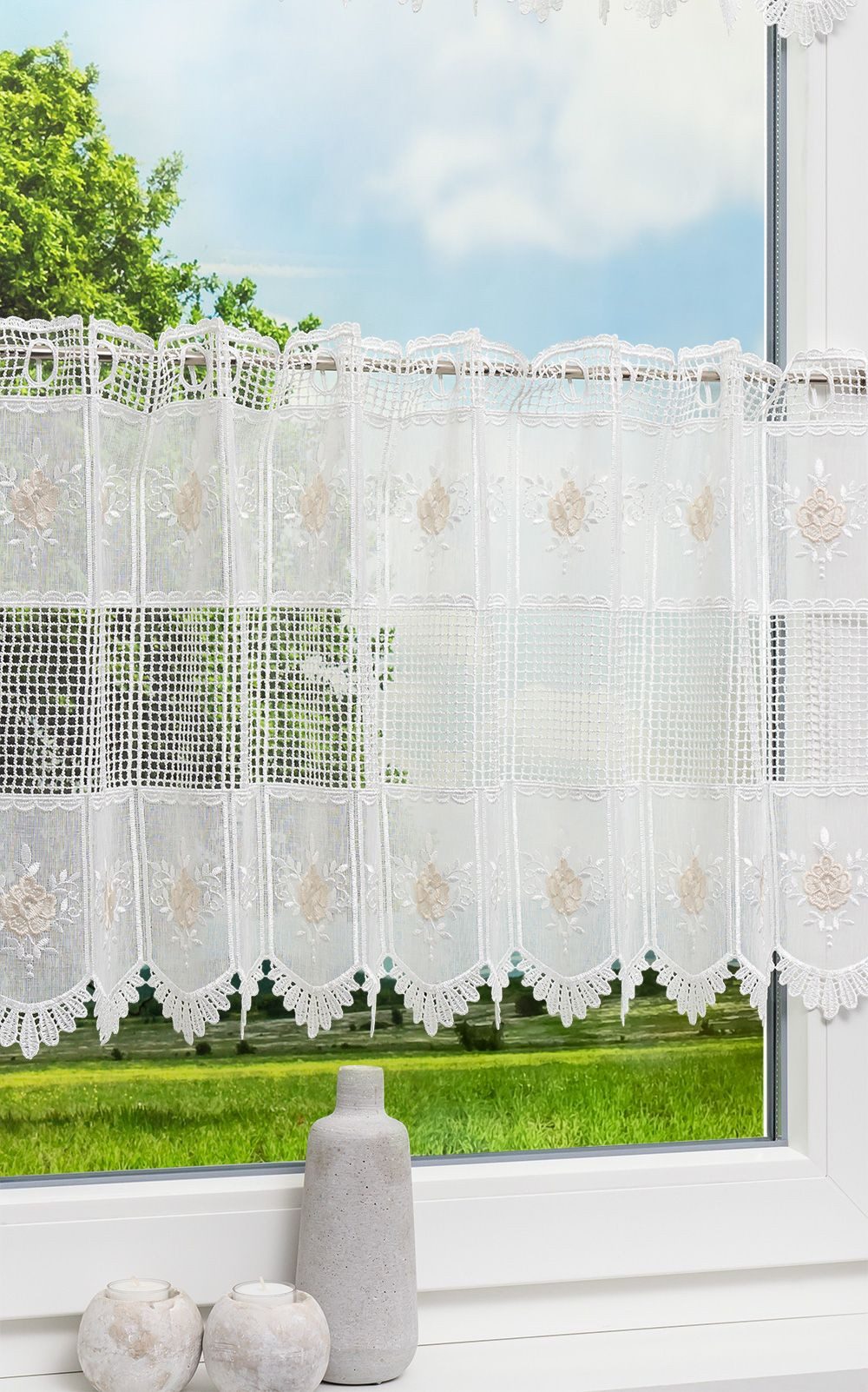 LYSEL® Scheibengardine Zierblume, (1 St), transparent, günstig online kaufen
