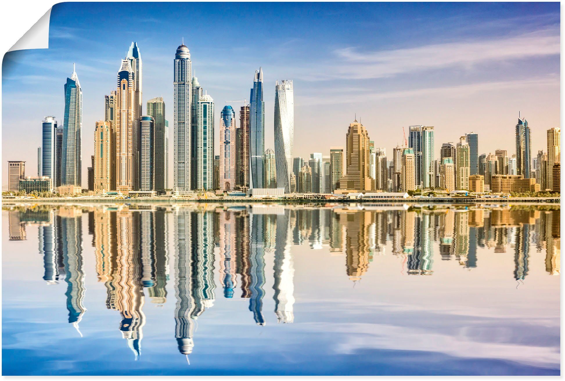 Bilder Artland von Alubild, Poster Dubai Wandaufkleber Asien als St), oder marina, versch. Wandbild Leinwandbild, (1 Größen in